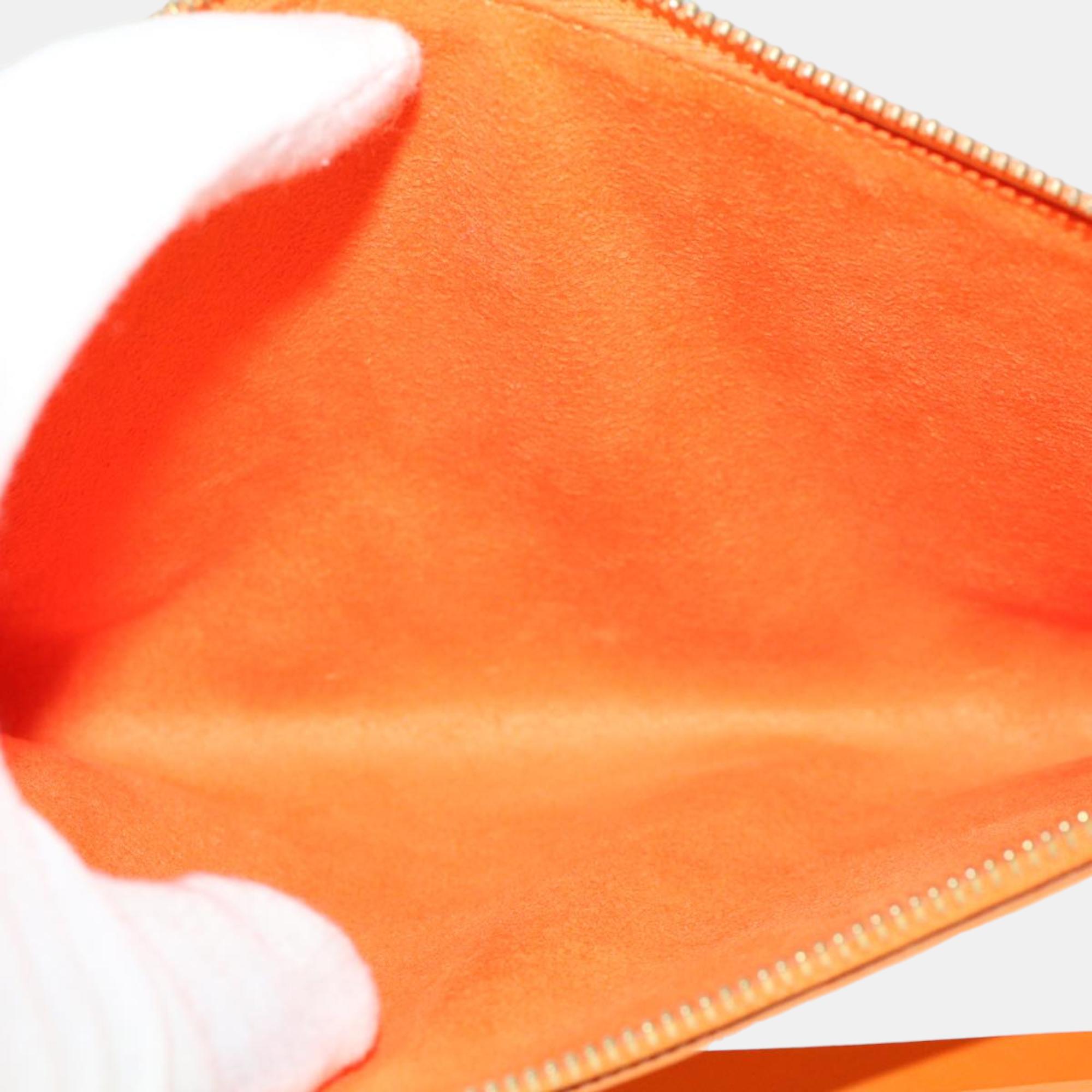 Louis Vuitton Orange Epi Leather Pochette Accessoires 24 Clutch Bag