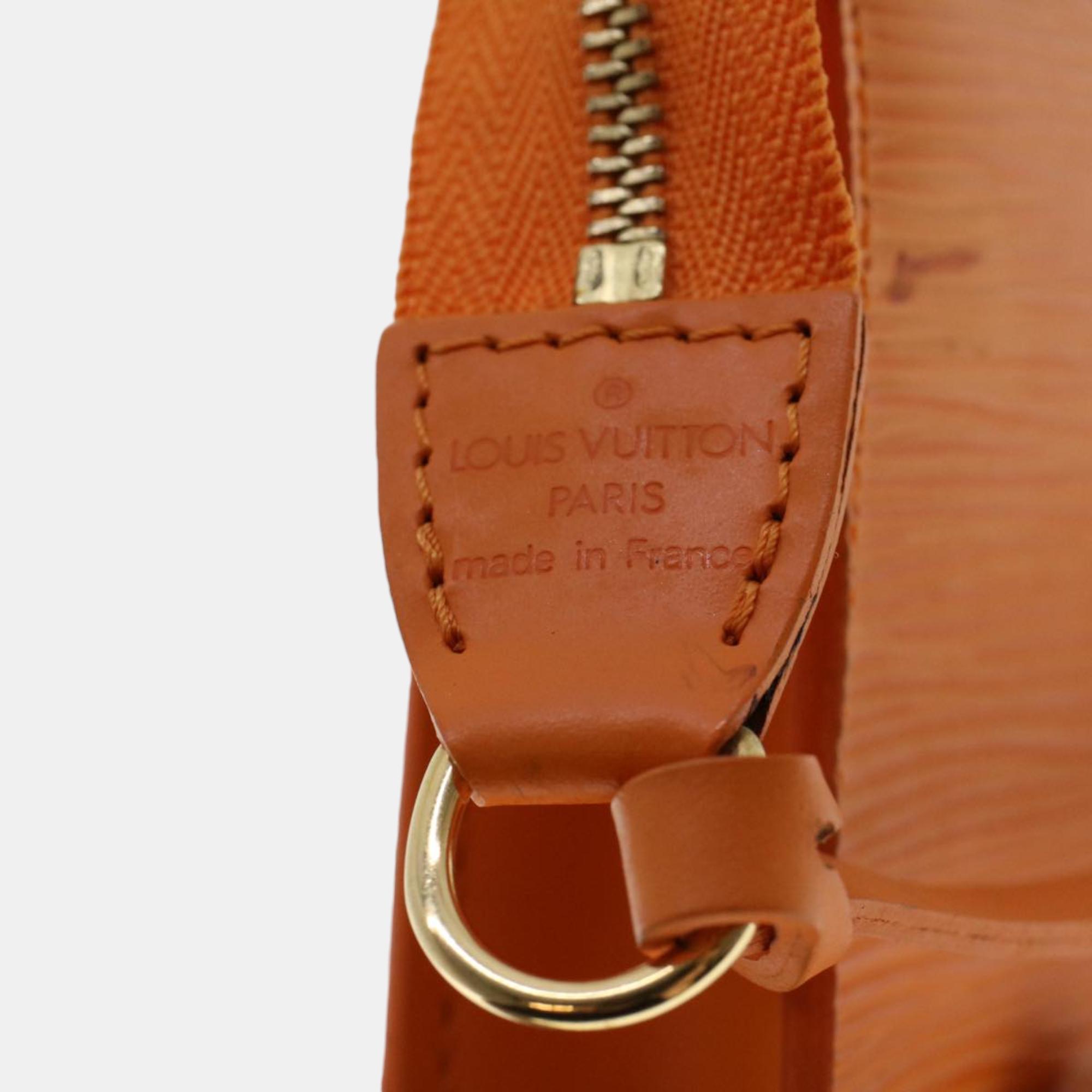 Louis Vuitton Orange Epi Leather Pochette Accessoires 24 Clutch Bag