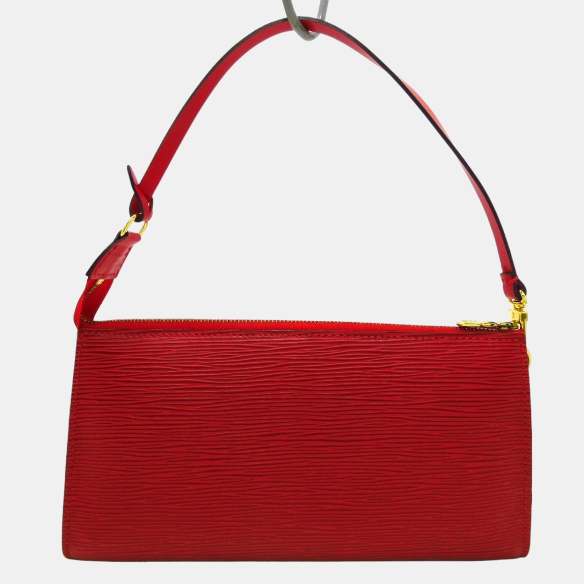 Louis Vuitton Red Epi Leather Pochette Accessoires 24 Clutch Bag
