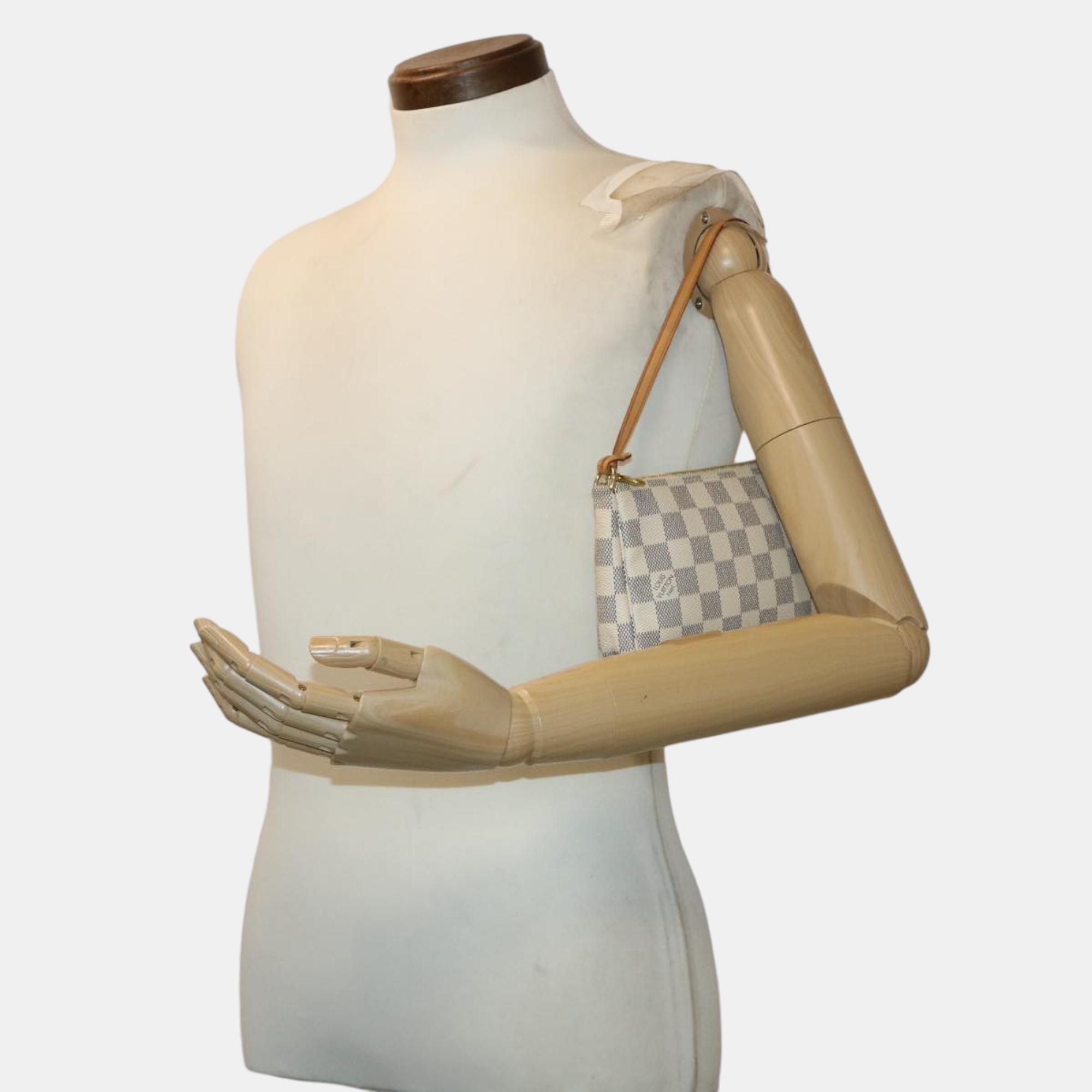 Louis Vuitton White Damier Azur Canvas Pochette Accessoires Shoulder Bag