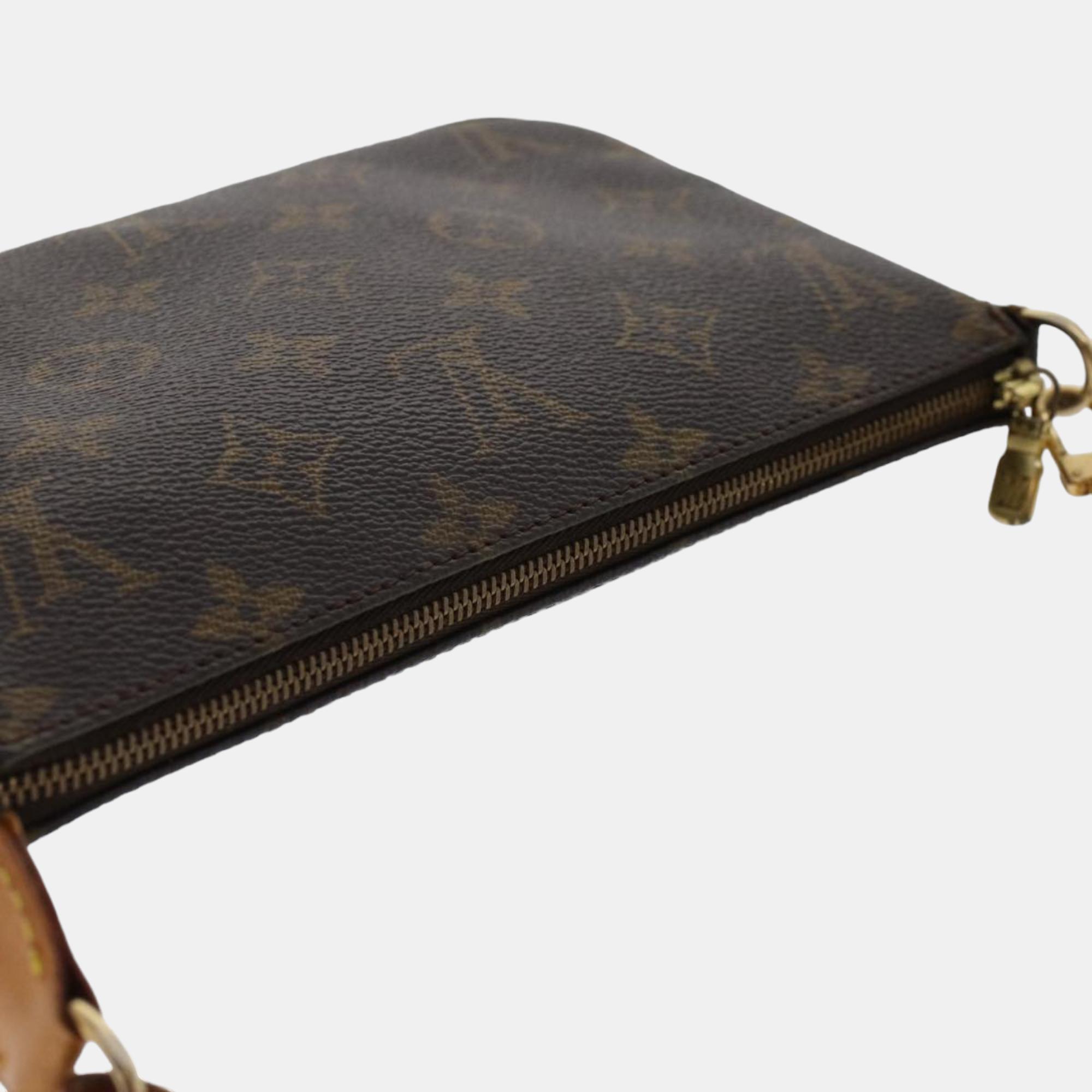 Louis Vuitton Brown Monogram Canvas Pochette Accessoires Shoulder Bag