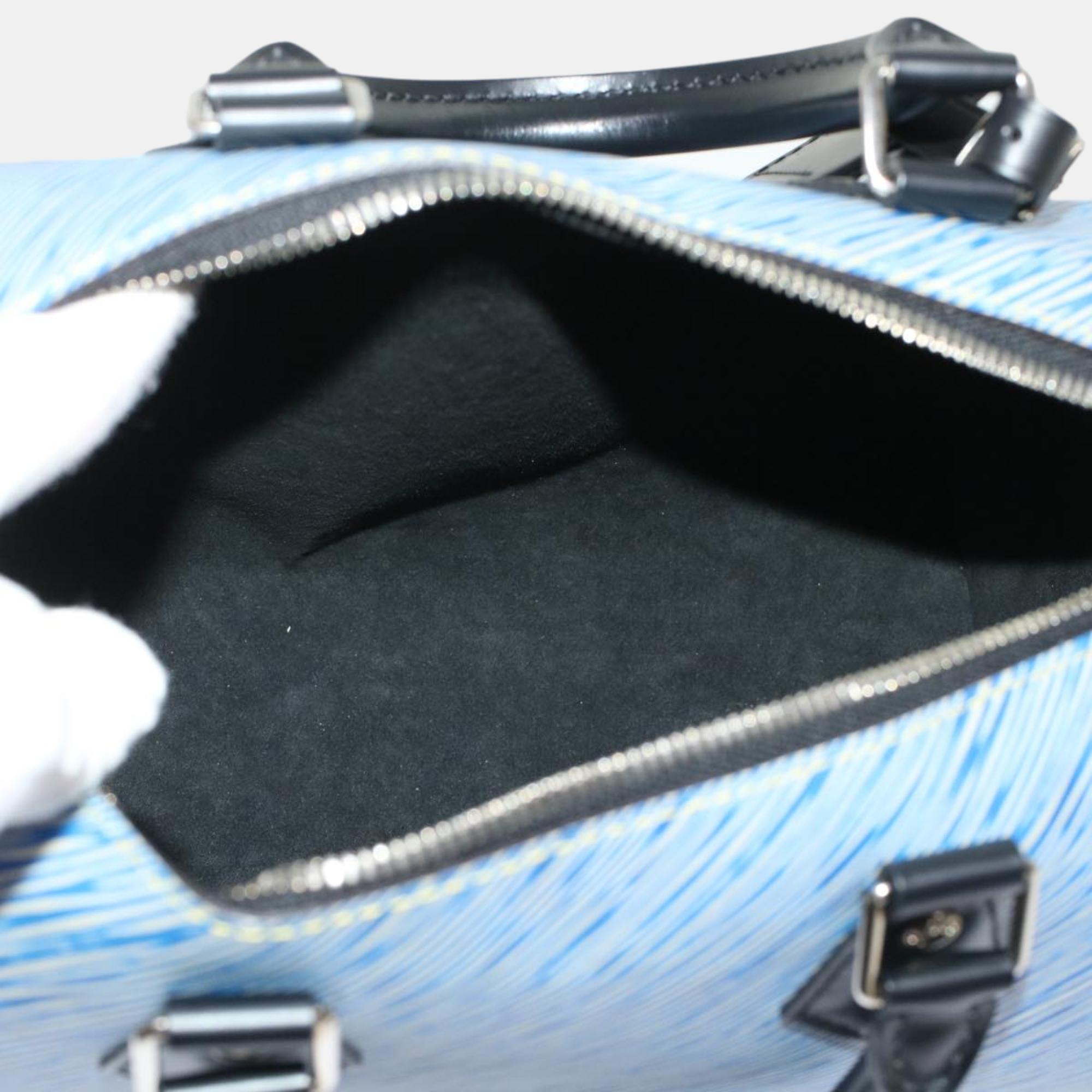 Louis Vuitton Blue Leather Speedy Bag