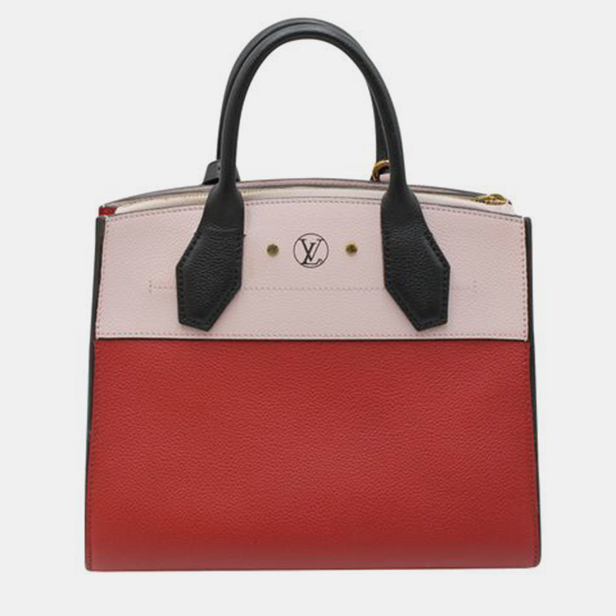LOUIS VUITTON Red And Pale Pink City Steamer Hand Bag 2017 HANDBAGS