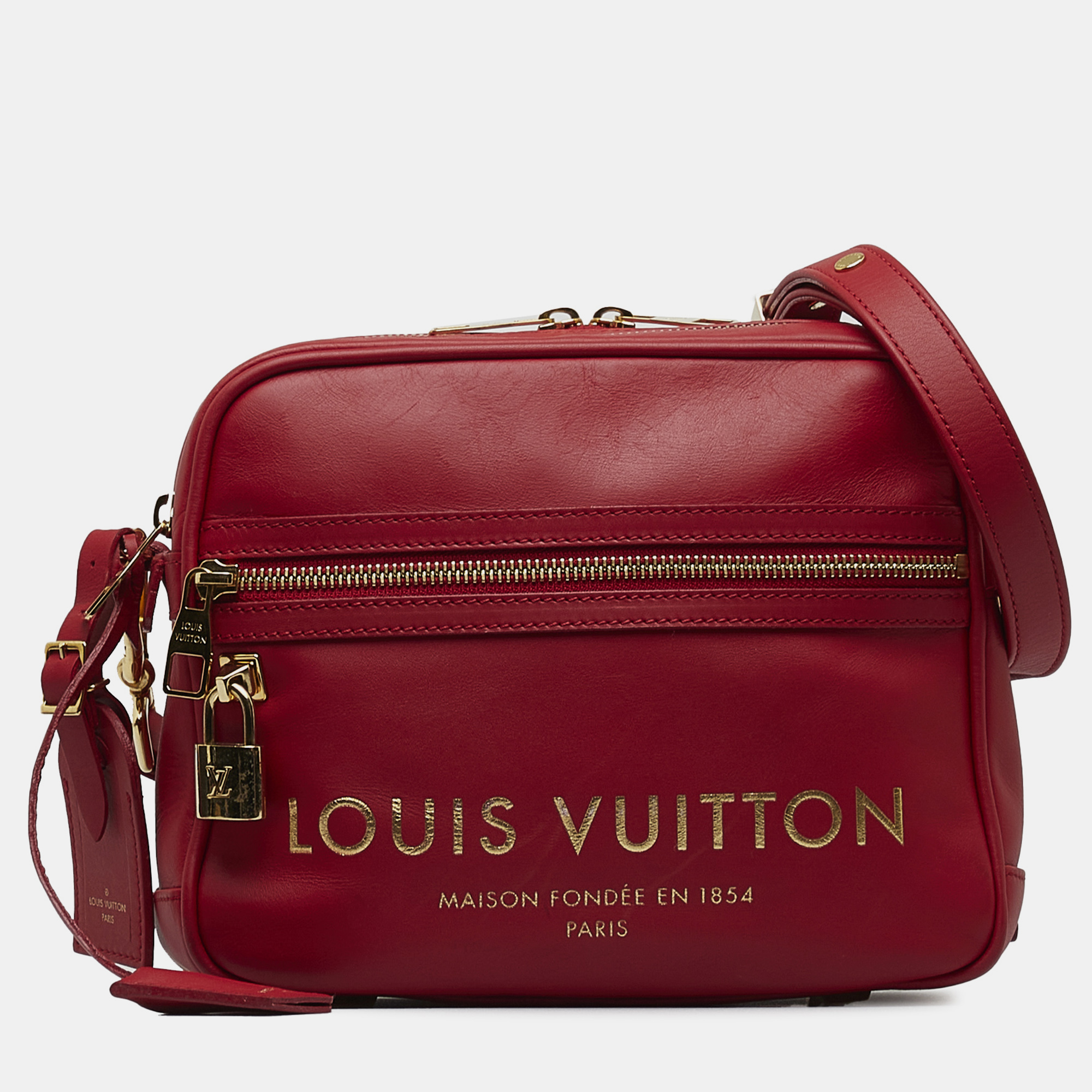 Louis Vuitton Red Leather Flight Paname Takeoff Bag