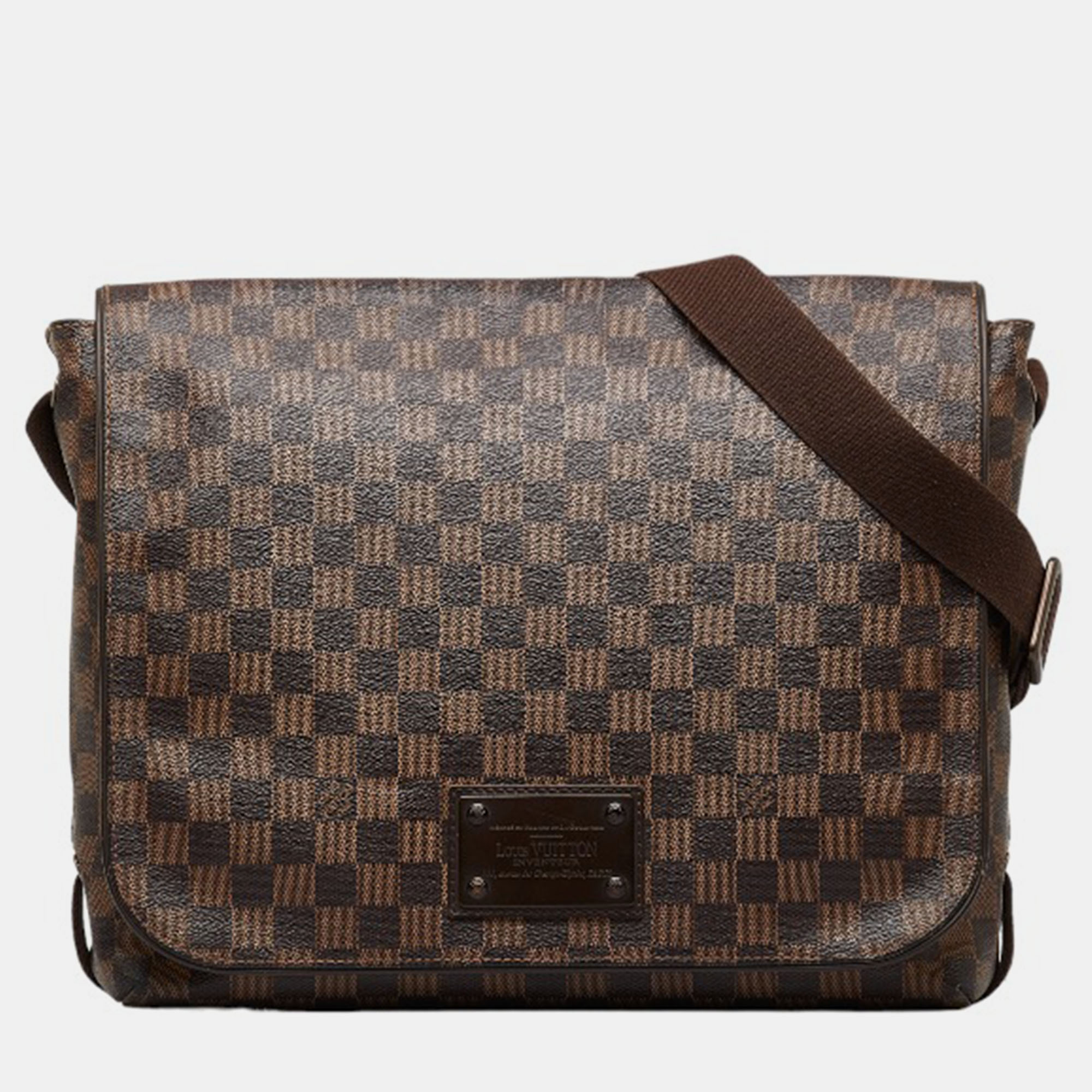 Louis Vuitton Brown Canvas  Damier Ebene Brooklyn GM Messenger Bag