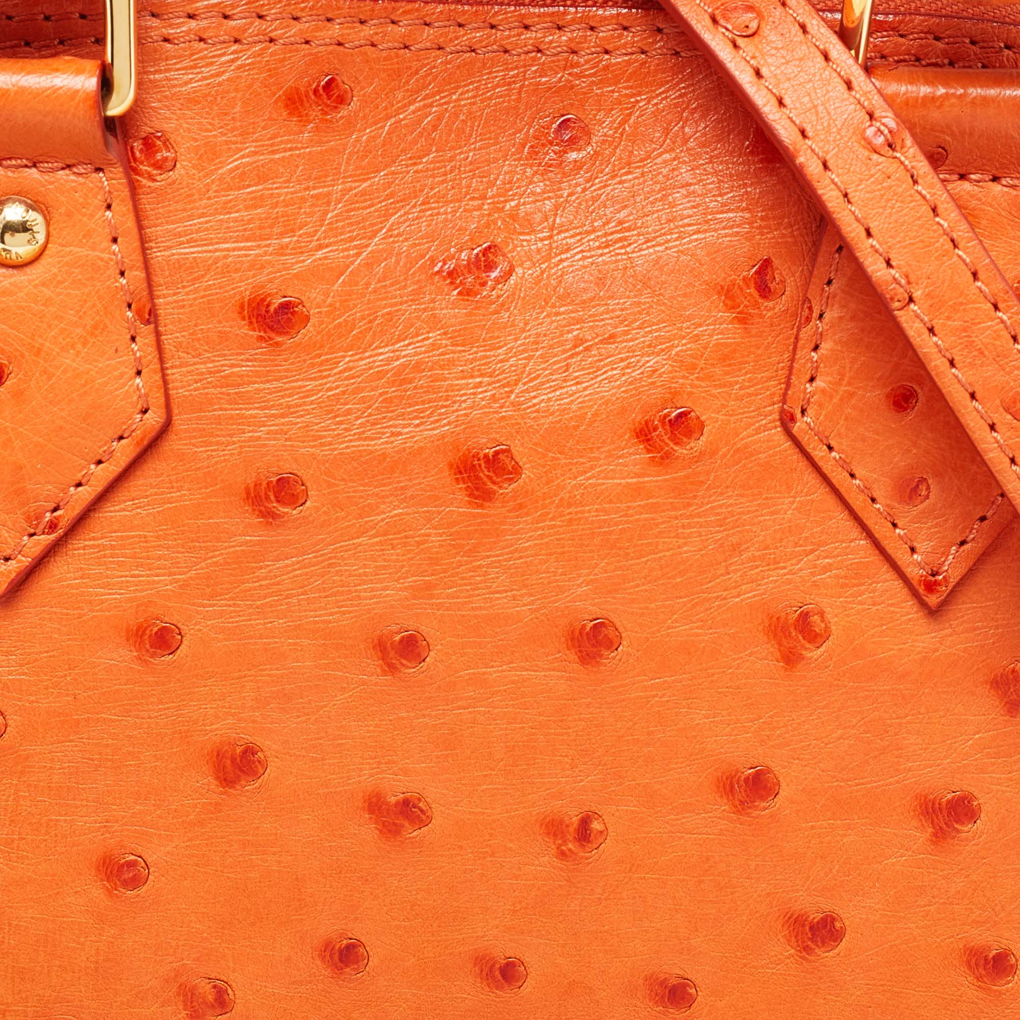 Louis Vuitton Orange Ostrich Alma BB Bag