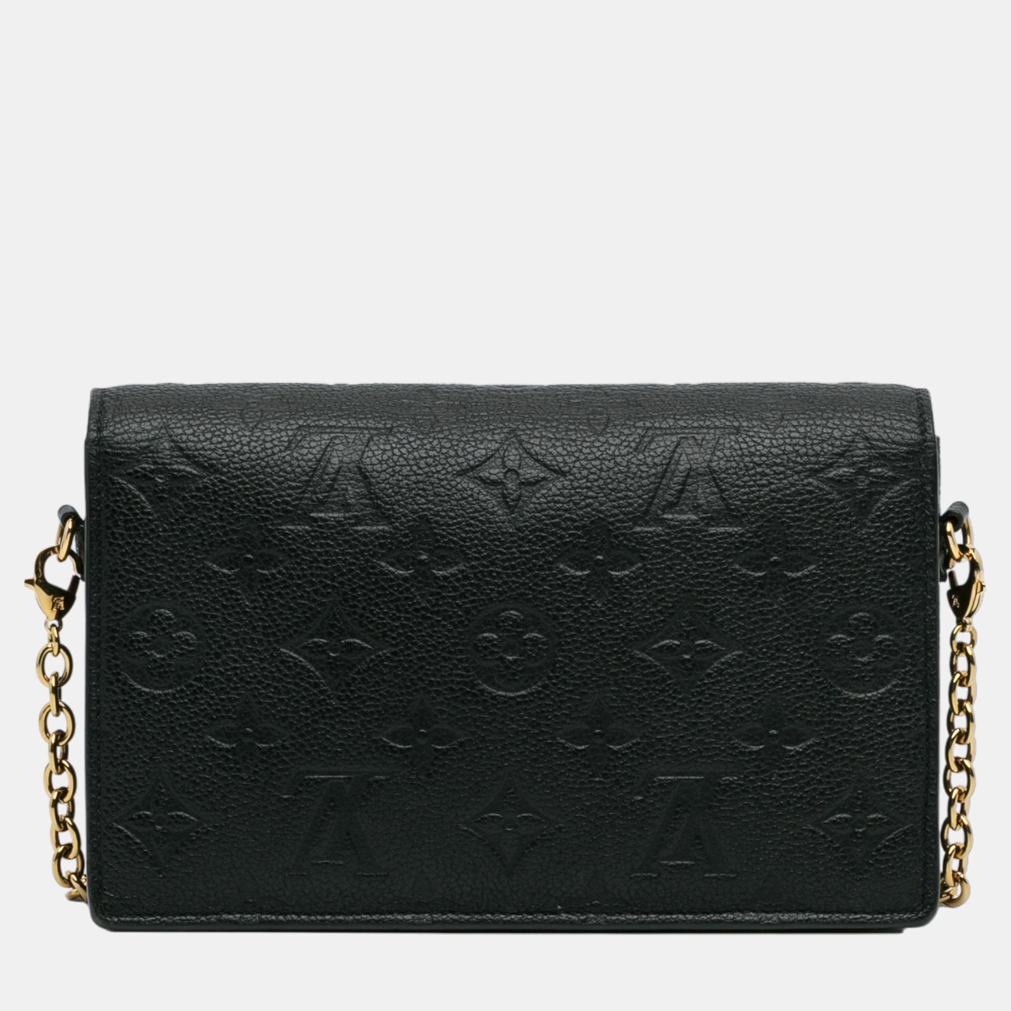Louis Vuitton Black Monogram Empreinte Vavin Wallet On Chain