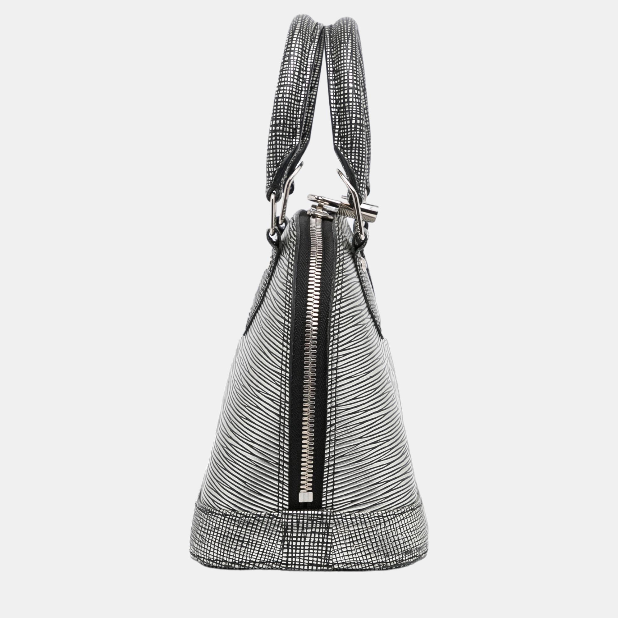 Louis Vuitton Silver Epi Platine Alma BB