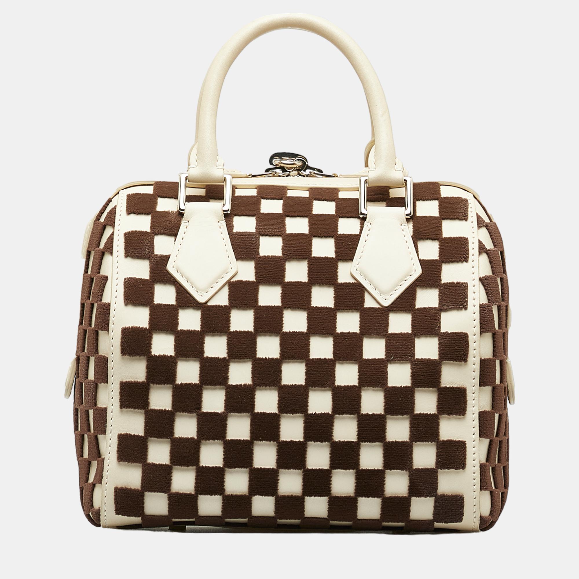 Louis Vuitton White/Brown Damier Cubic Speedy Cube PM