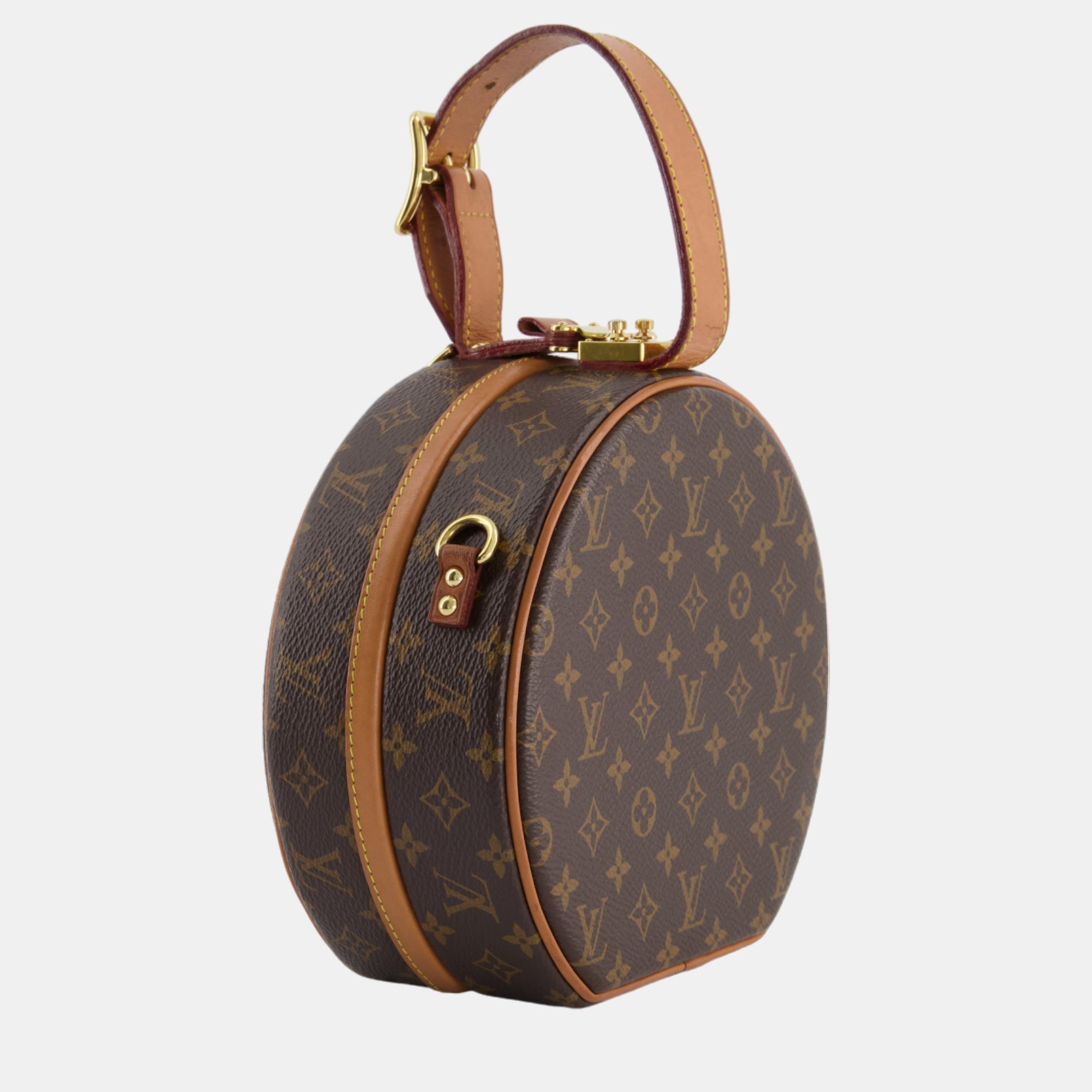 Louis Vuitton Monogram Canvas Petite Boite Chapeau Cross-Body Bag With Gold Hardware