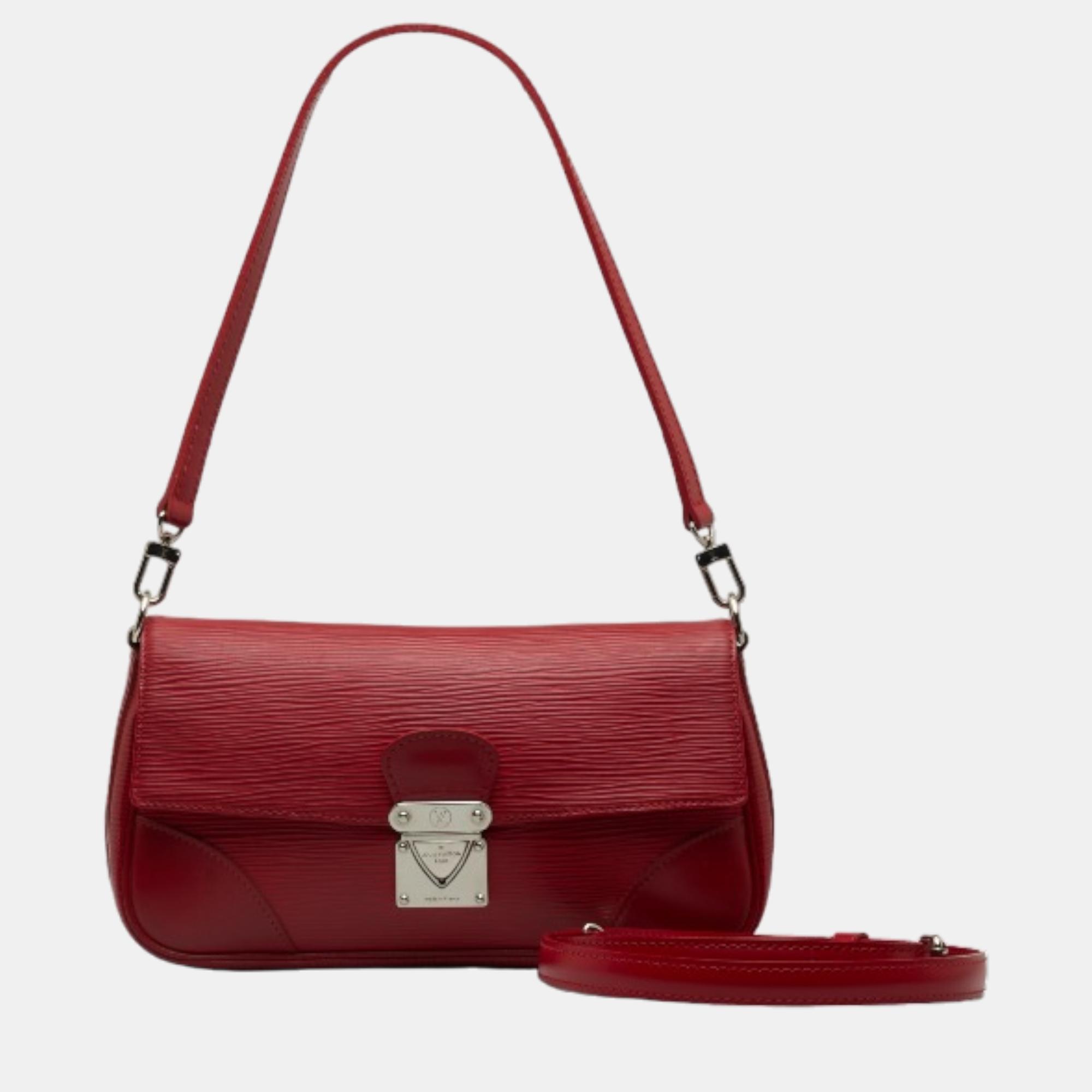 Louis Vuitton Red Epi Pochette Segur Shoulder Bag