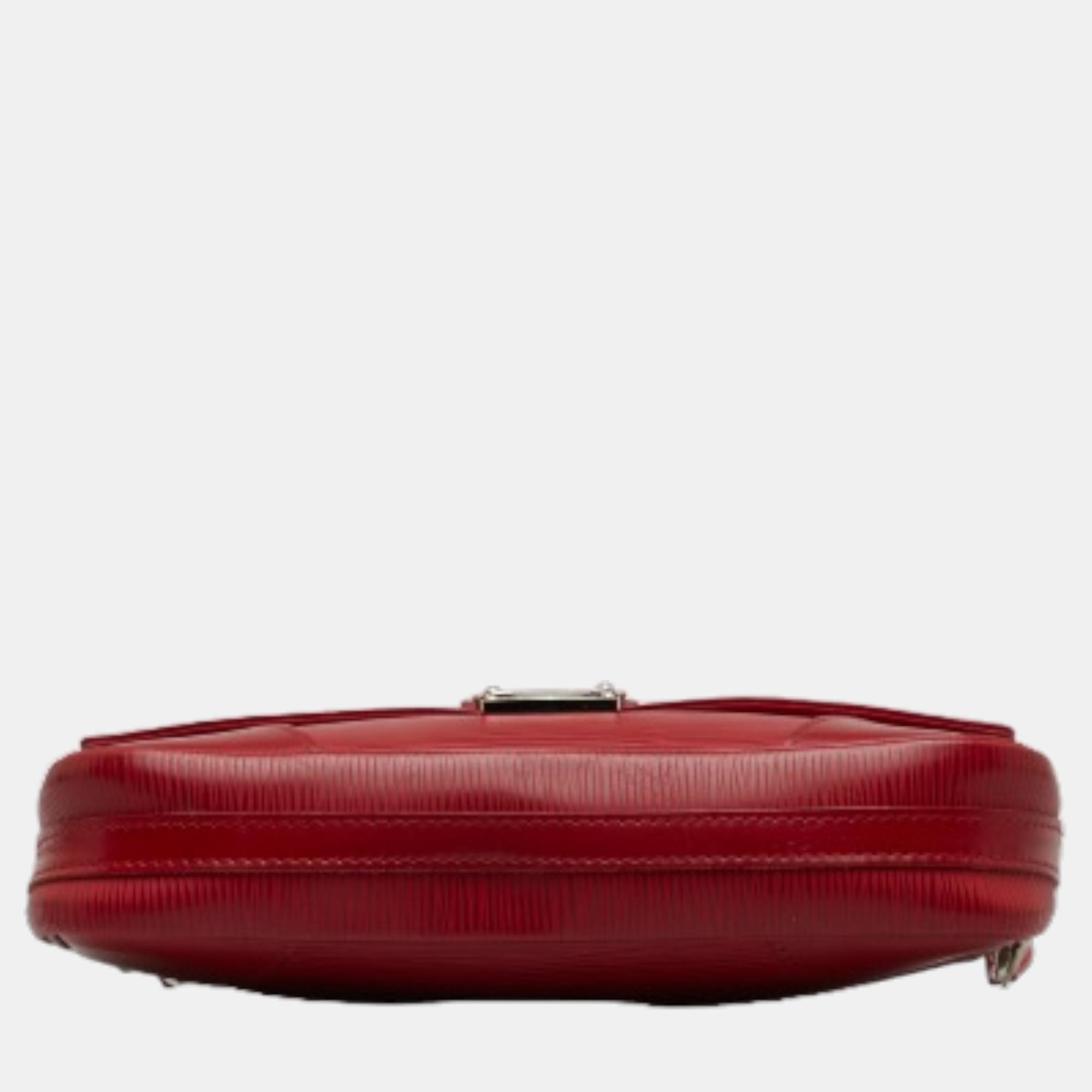 Louis Vuitton Red Epi Pochette Segur Shoulder Bag