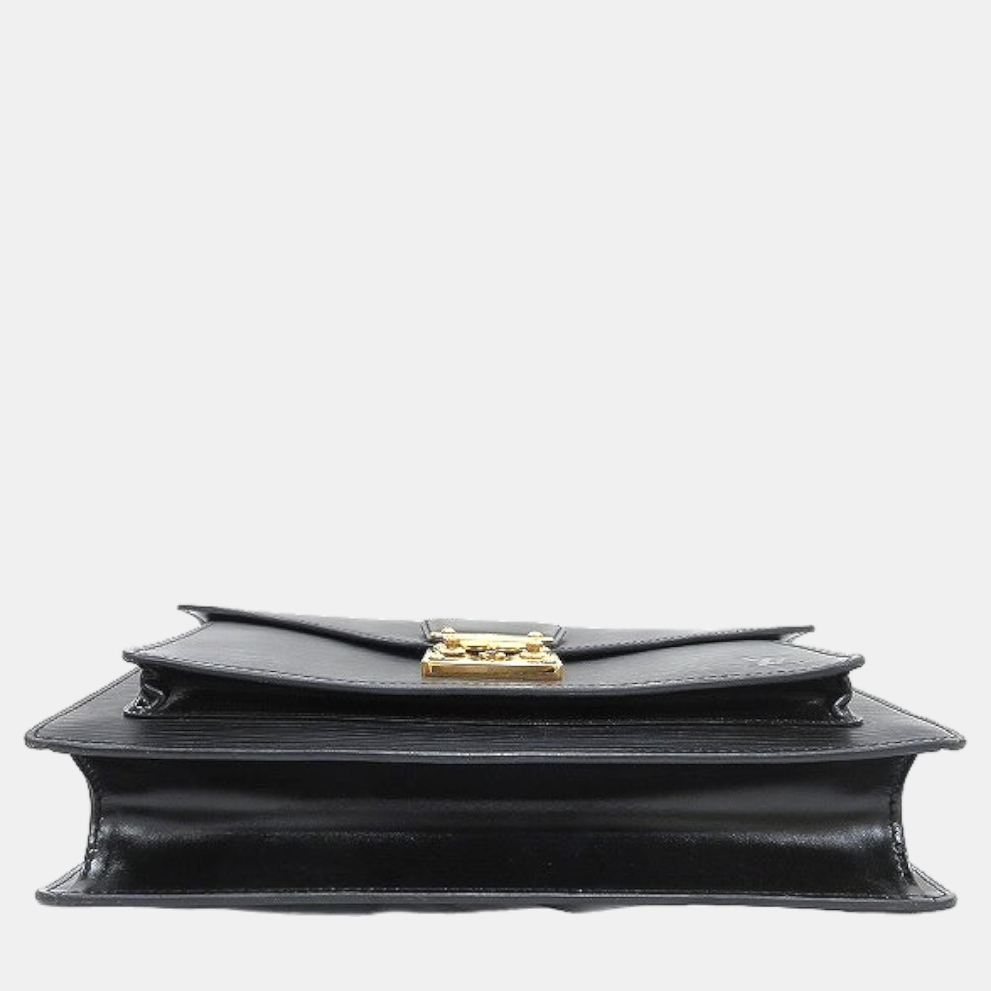 Louis Vuitton Black Epi Monceau 28 Handbag