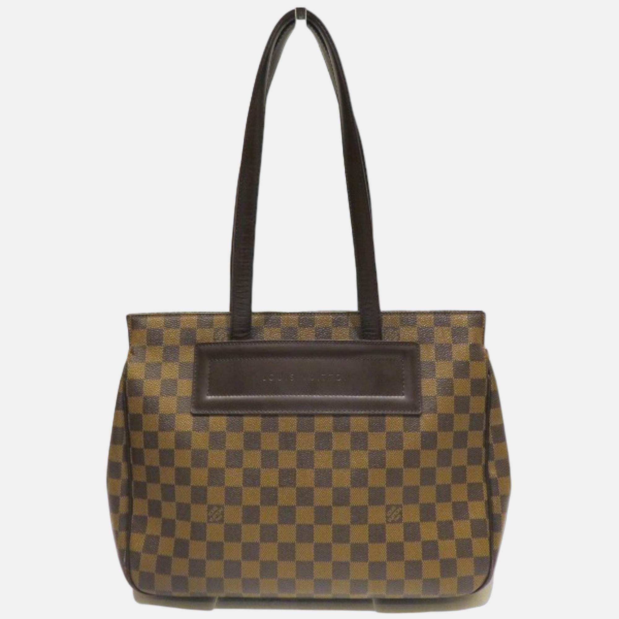 Louis Vuitton Brown Canvas Damier Ebene Parioli PM  Shoulder Bag