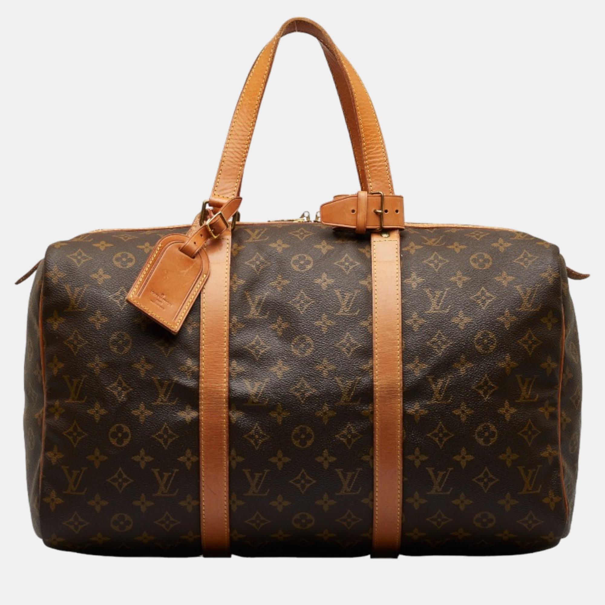 Louis Vuitton Brown Canvas Monogram Keepall 45  Travel Bag