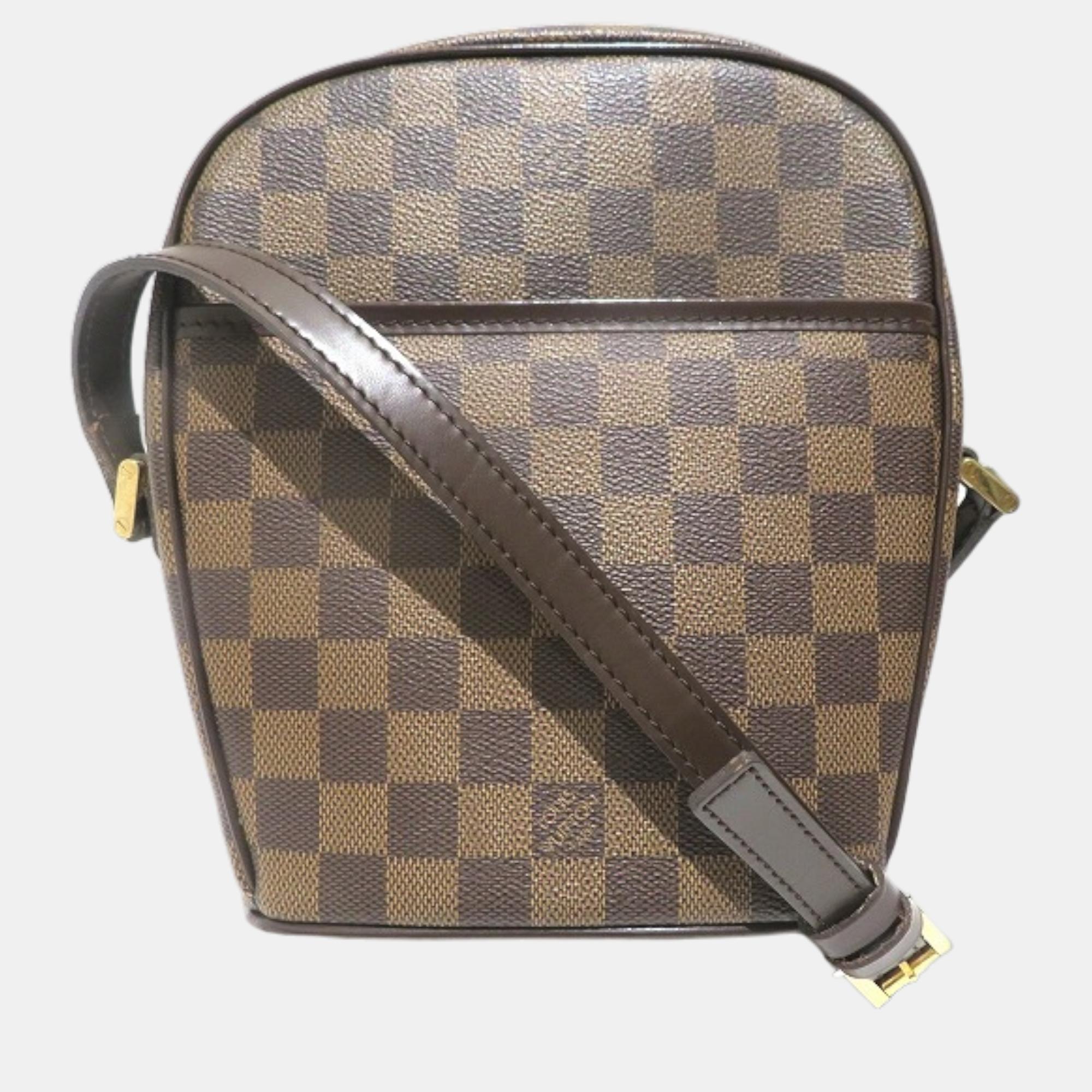 Louis Vuitton Brown Canvas  Damier Ebene Ipanema PM Crossbody Bag
