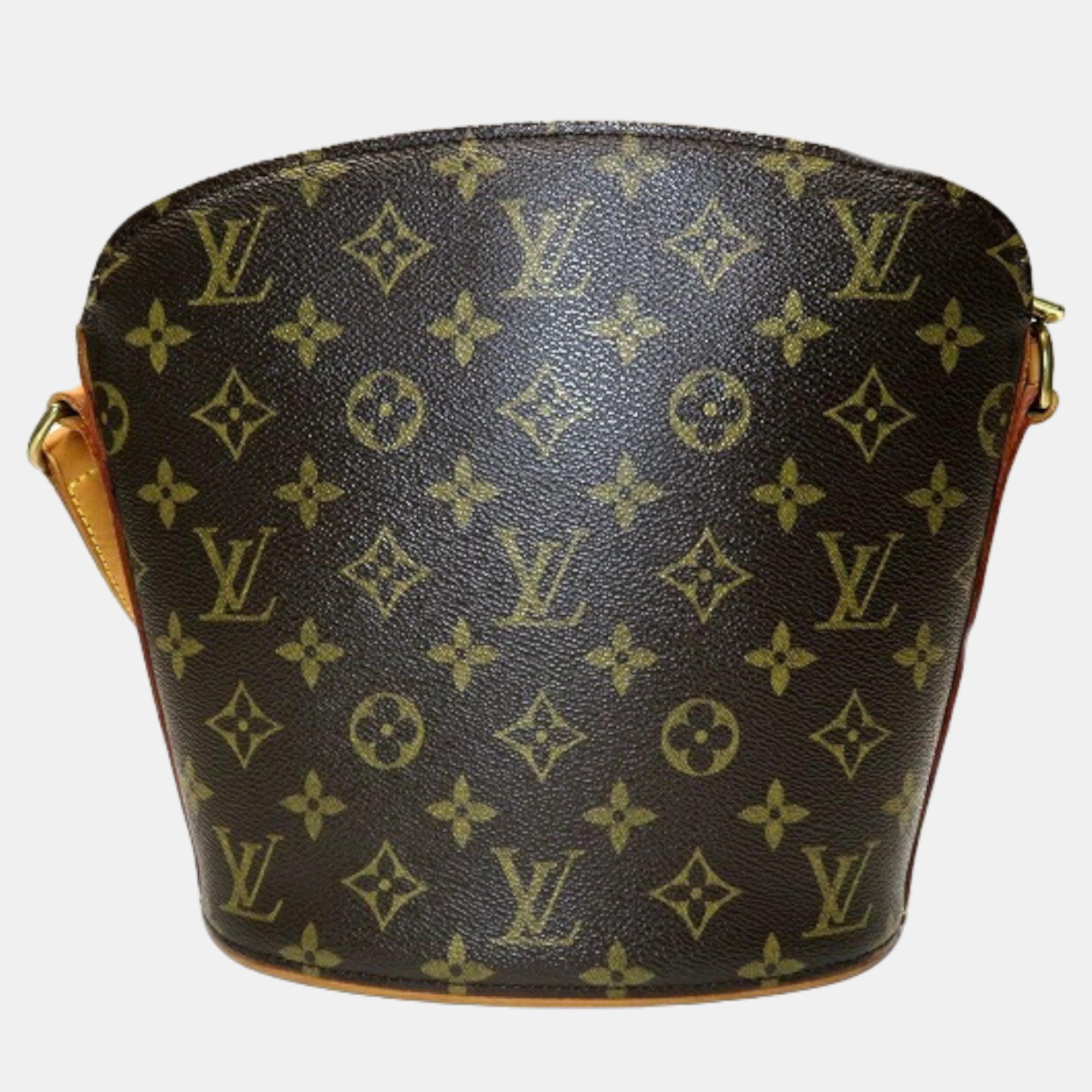

Louis Vuitton Brown Canvas Monogram Drouot Crossbody Bag