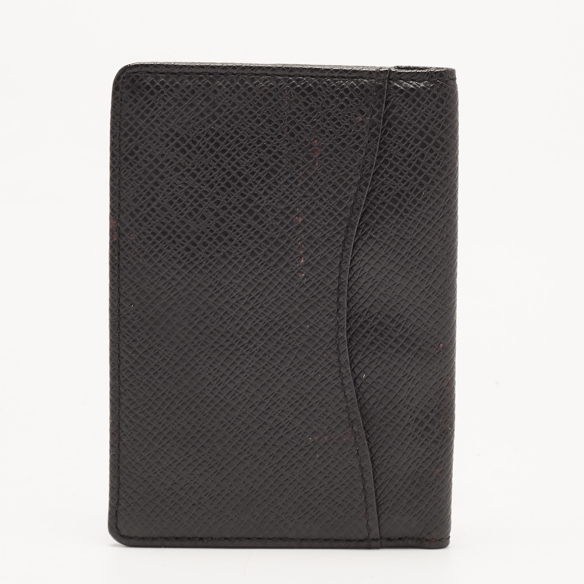 Louis Vuitton Black Taiga Leather Bifold Card Case