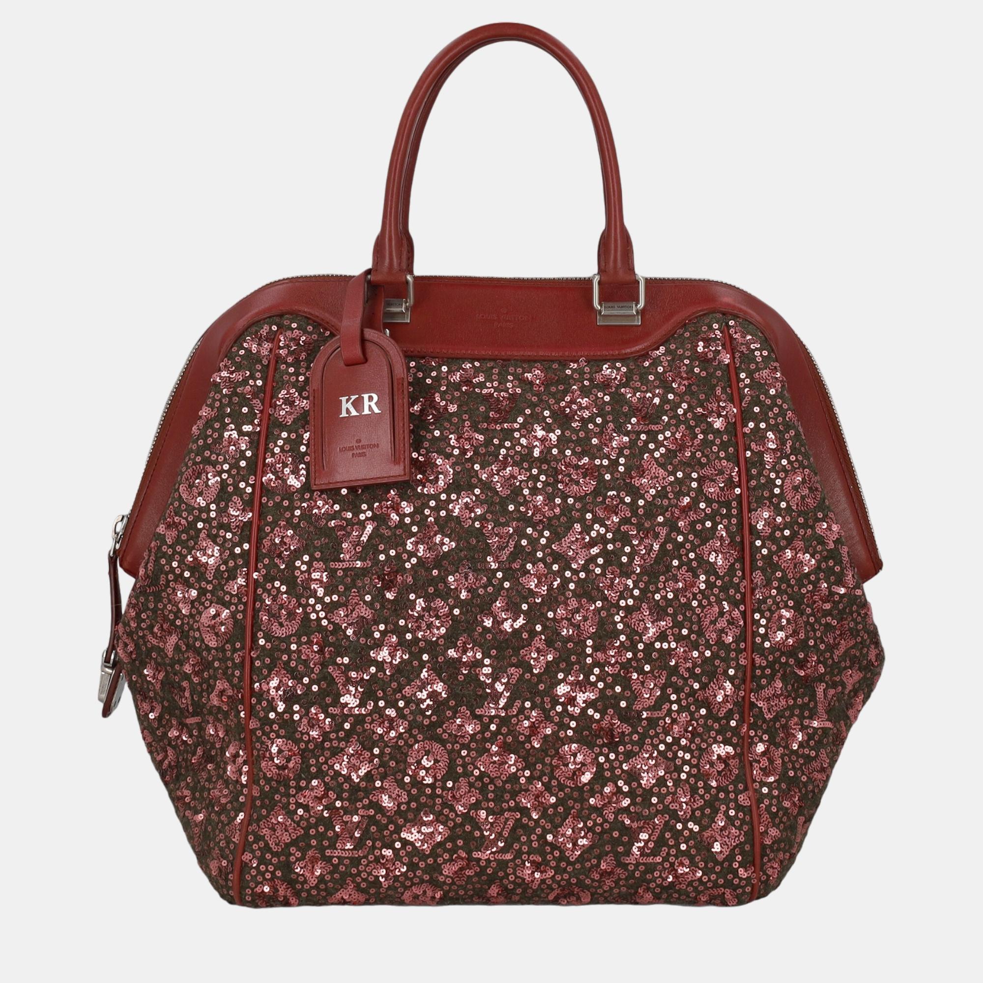 Louis Vuitton  Women's Synthetic Fibers Tote Bag - Burgundy - One Size