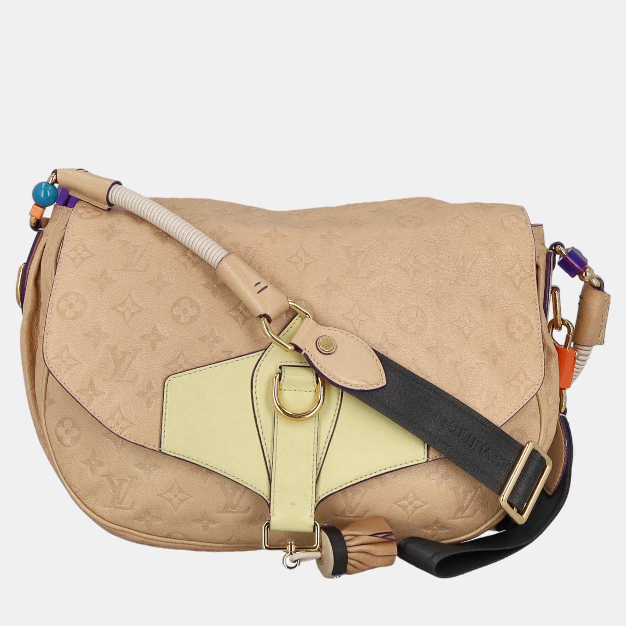 Louis Vuitton  Women's Leather Cross Body Bag - Beige - One Size