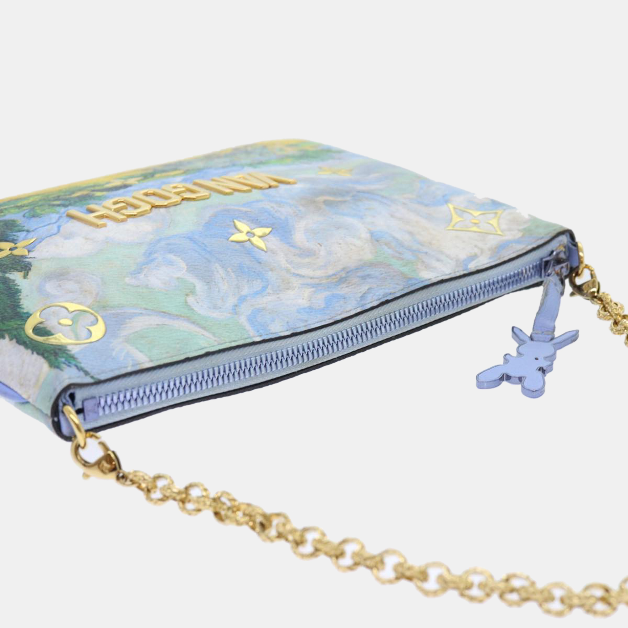 Louis Vuitton Blue Leather Masters Collection Van Gogh Clutch