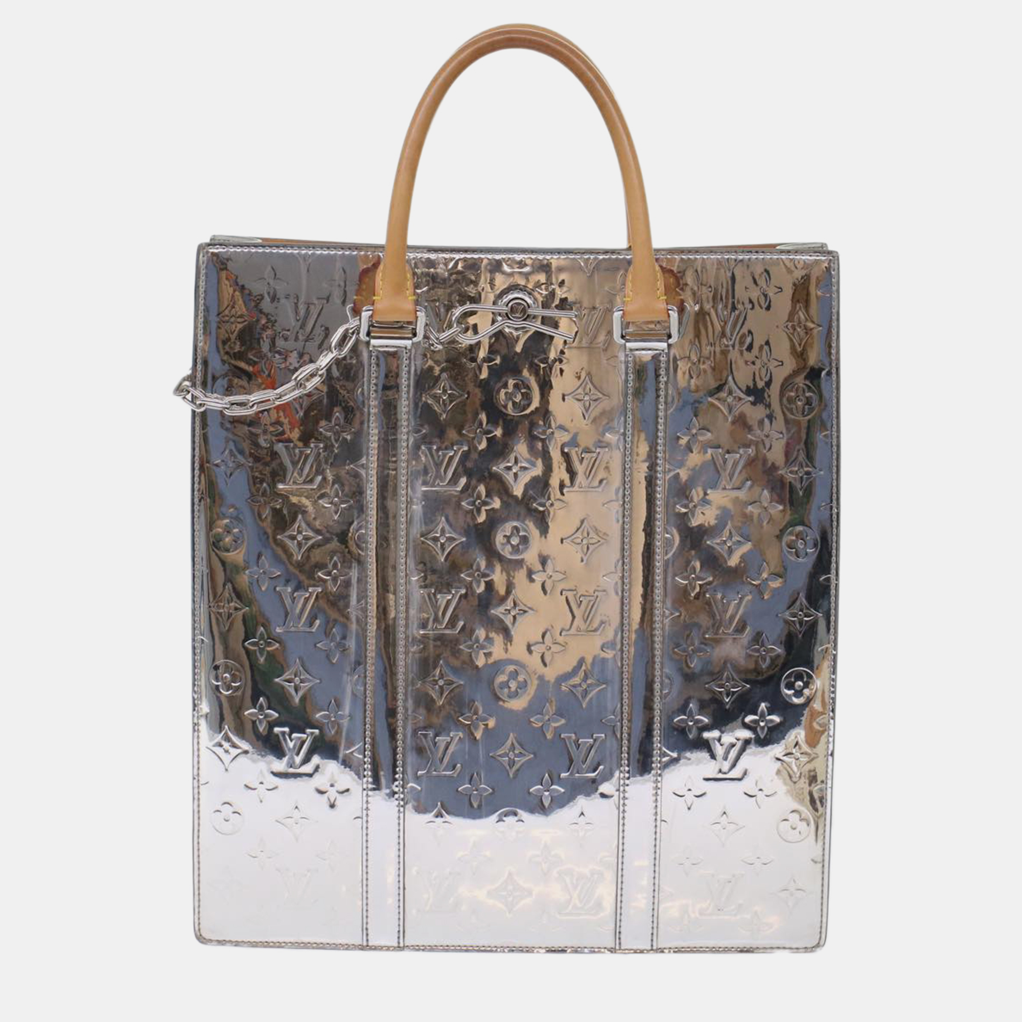 Louis Vuitton Silver Sac Plat Handbag