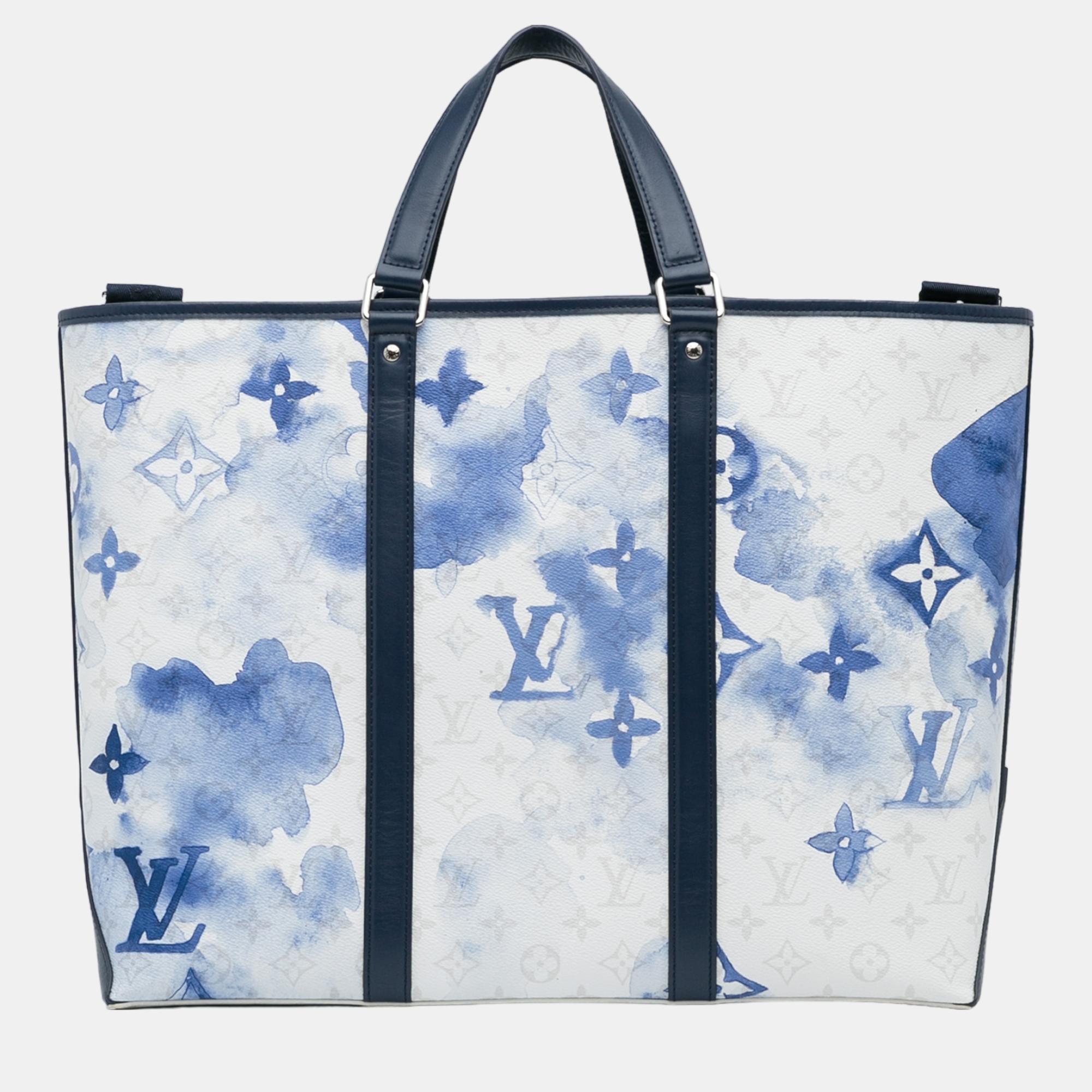 Louis Vuitton Blue/White Monogram Watercolor Weekend Tote PM