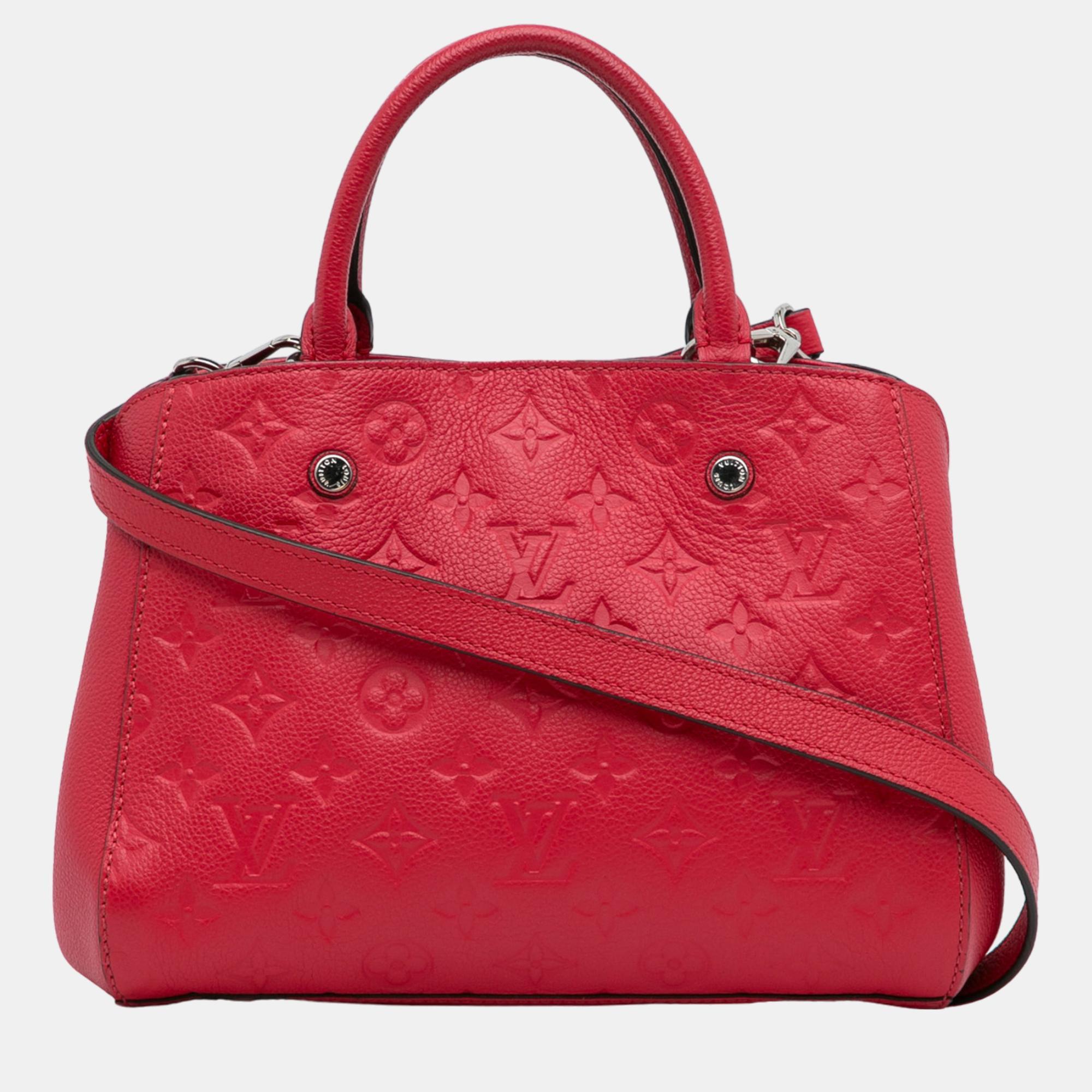 Louis Vuitton Red Monogram Empreinte Montaigne BB