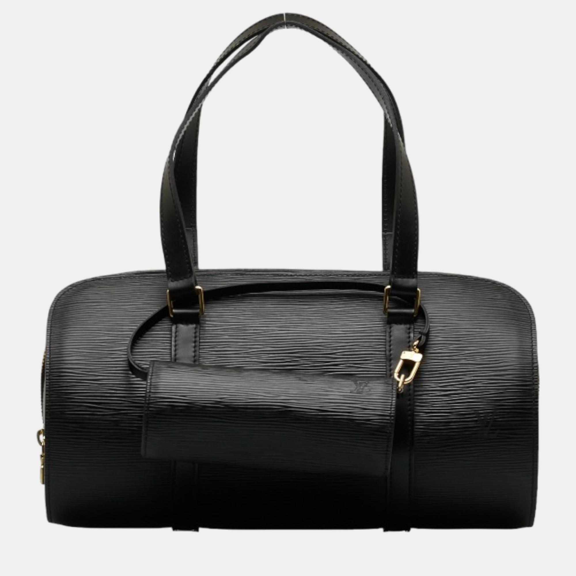 Louis Vuitton Black Epi Soufflot Bag