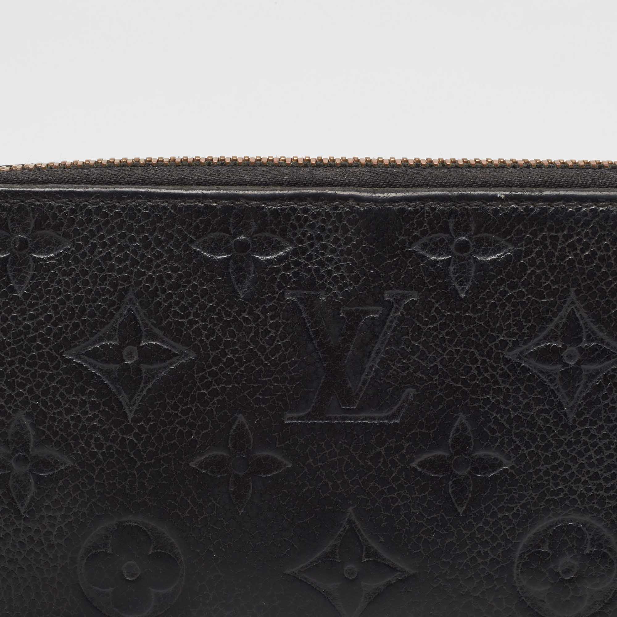 Louis Vuitton Black Monogram Empreinte Leather Zippy Wallet