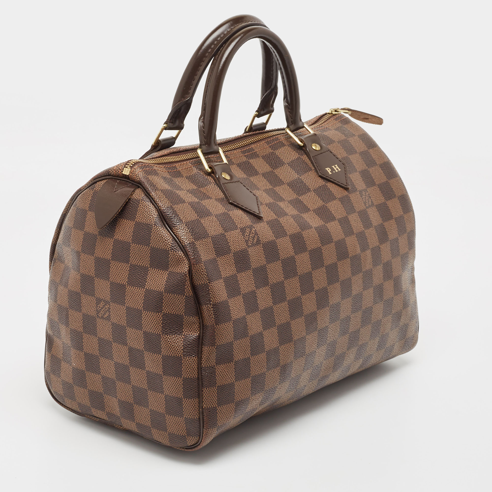 Louis Vuitton Damier Ebene Canvas Speedy 30 Bag