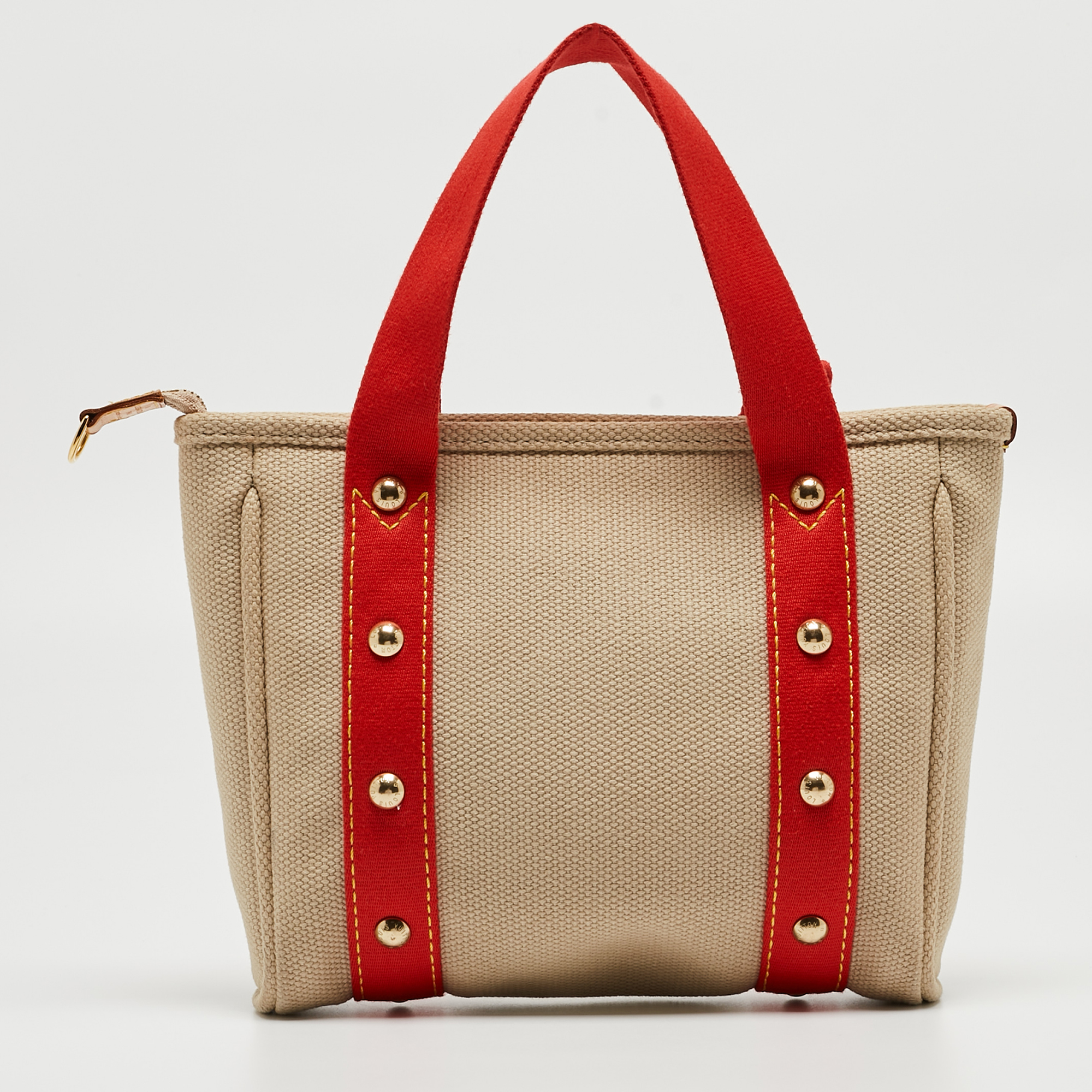 Louis Vuitton Beige/Red Canvas Antigua Cabas PM Bag
