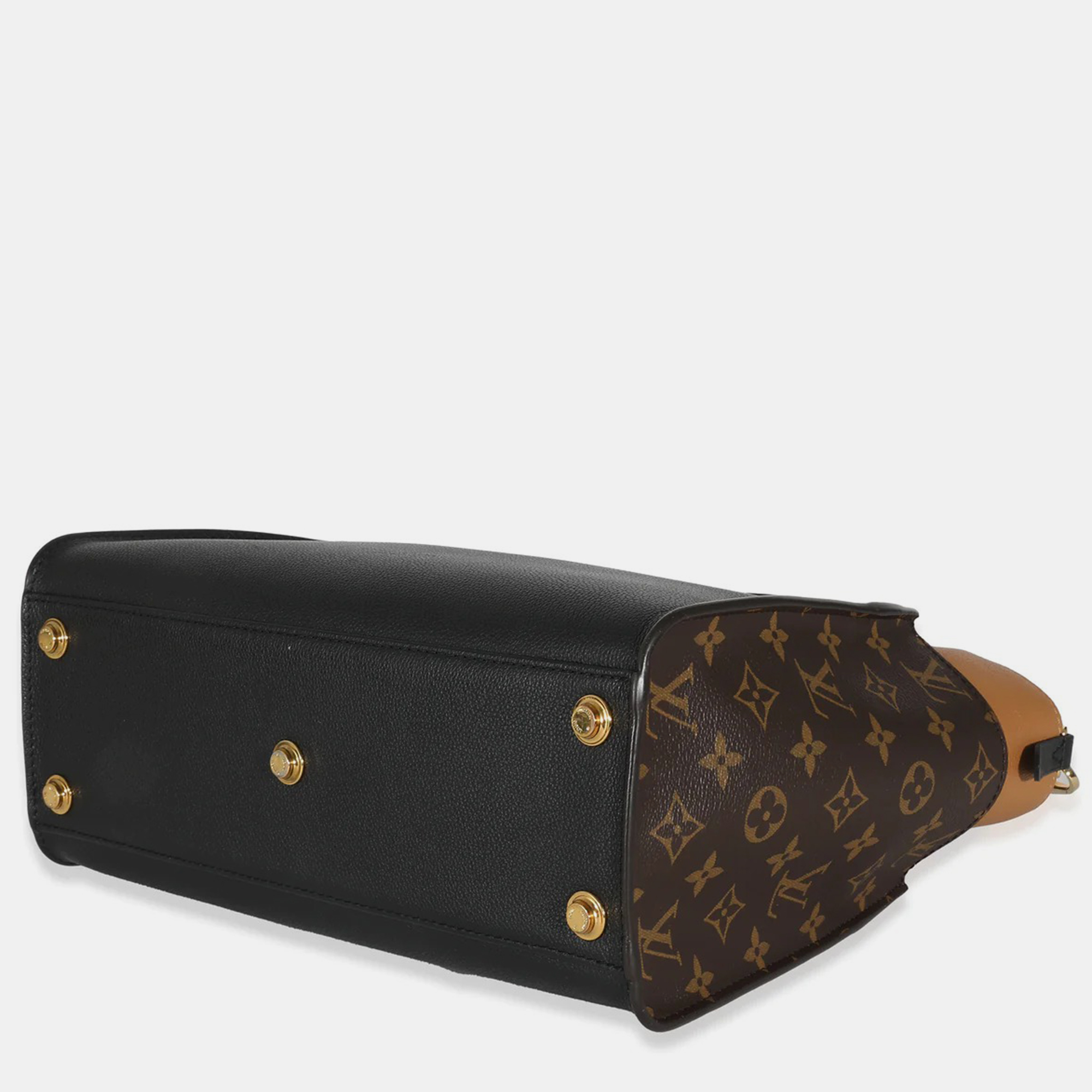 Louis Vuitton Black Monogram Leather And Canvas On My Side MM Tote Bag