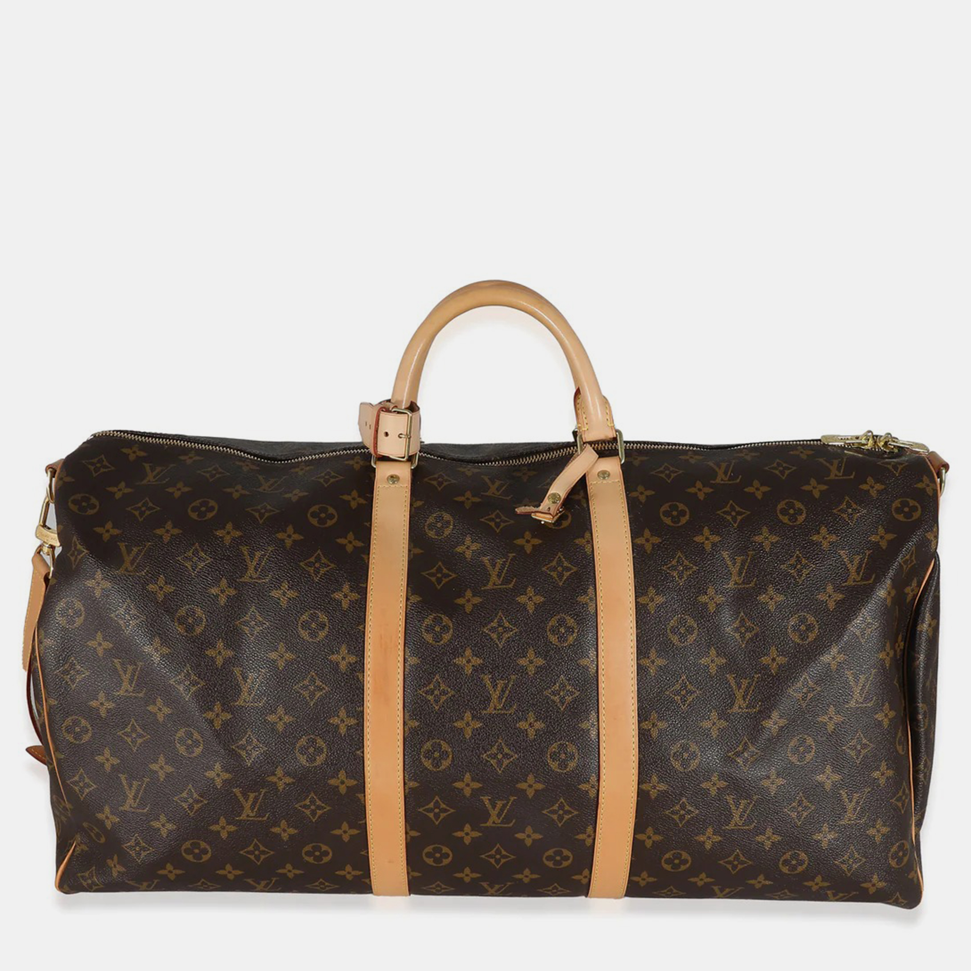 Louis Vuitton Brown Monogram Canvas Keepall Bandouliere 60 Duffel Bag