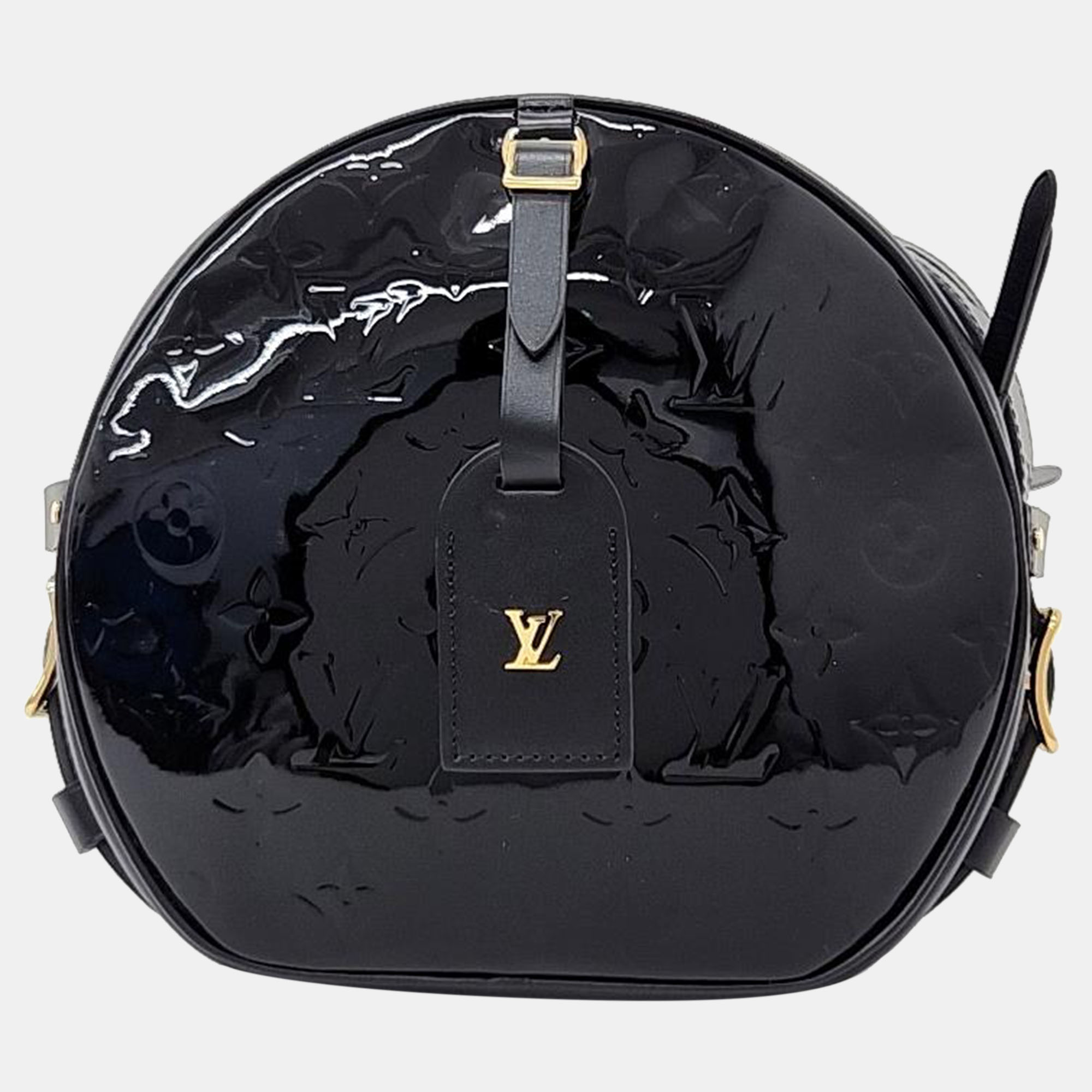 Louis vuitton black monogram vernis leather boite chapeau souple shoulder bag