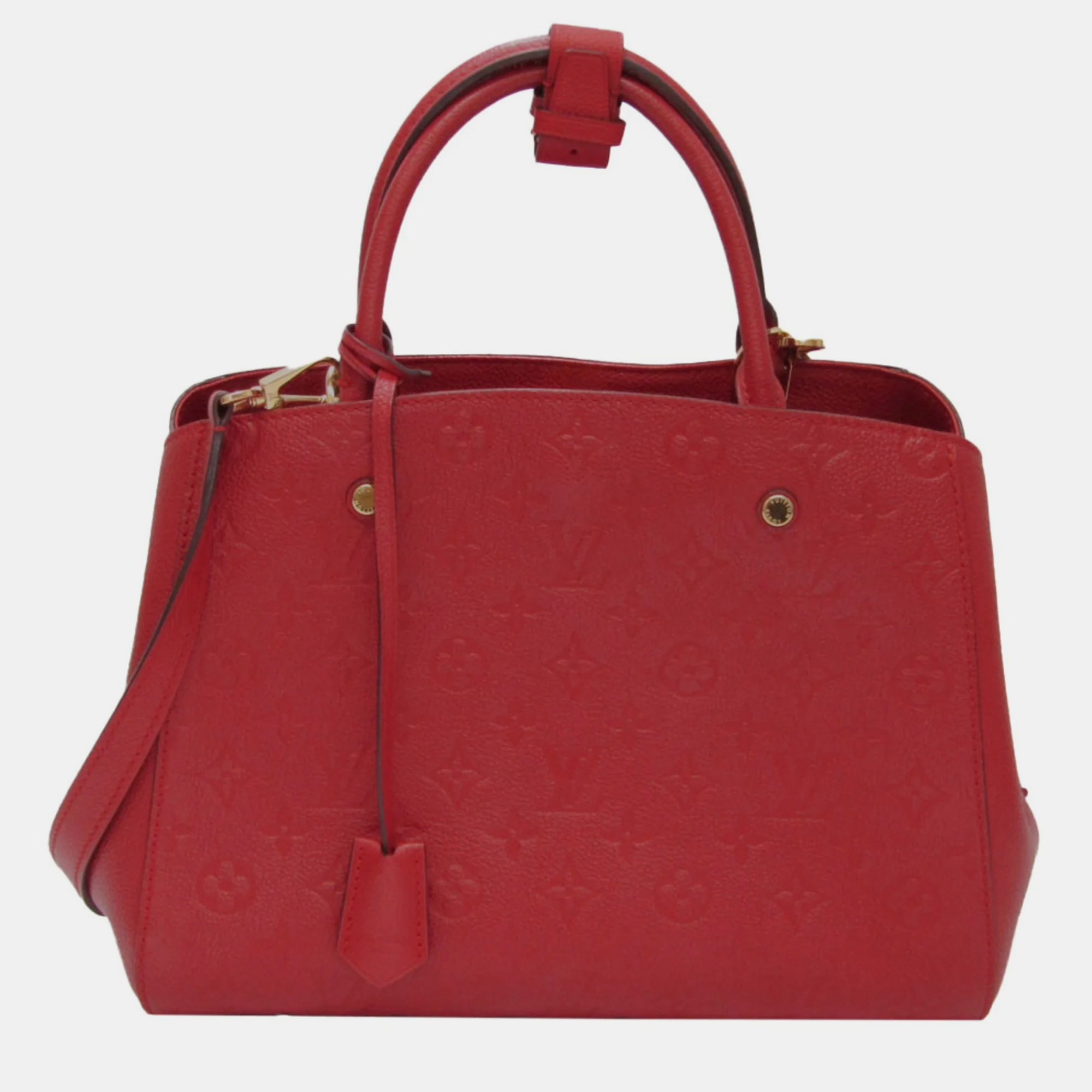 Louis Vuitton Red Monogram Empreinte Leather Montaigne MM Satchel