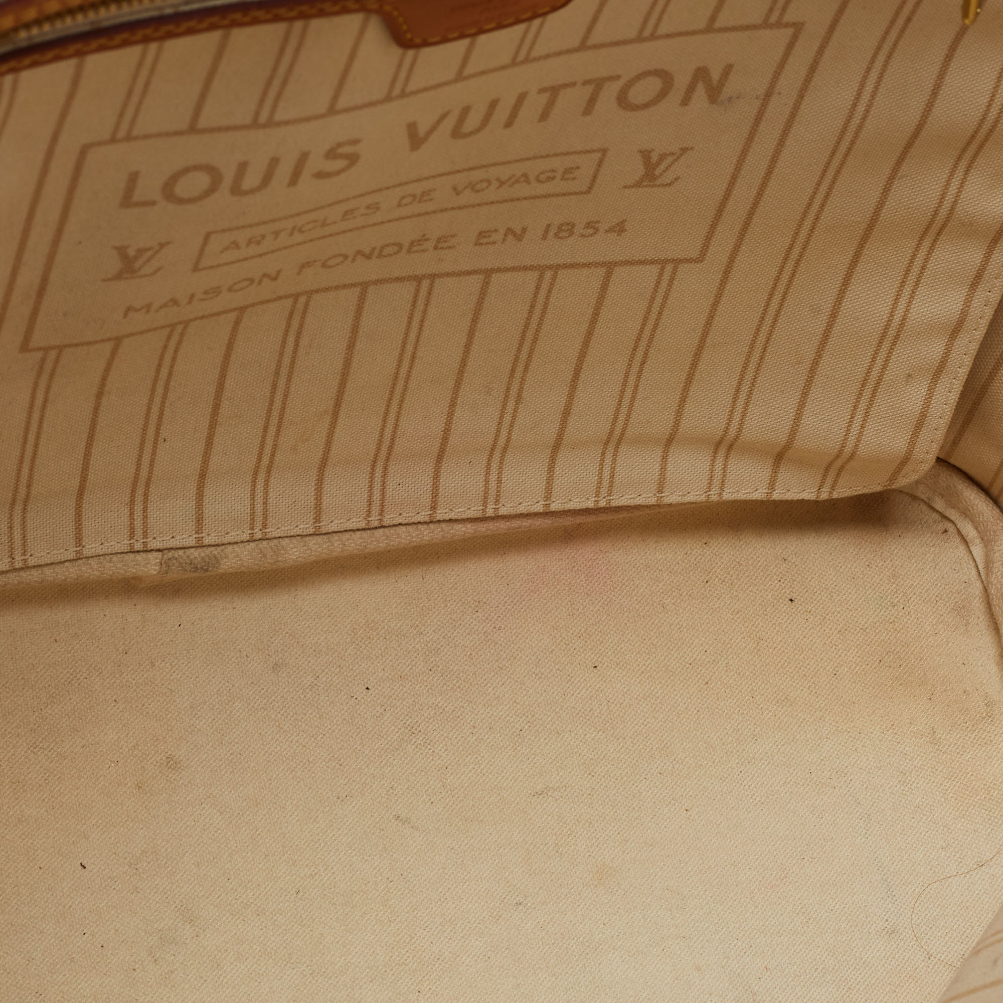Louis Vuitton White Canvas Damier Azur Neverfull MM Tote Bag