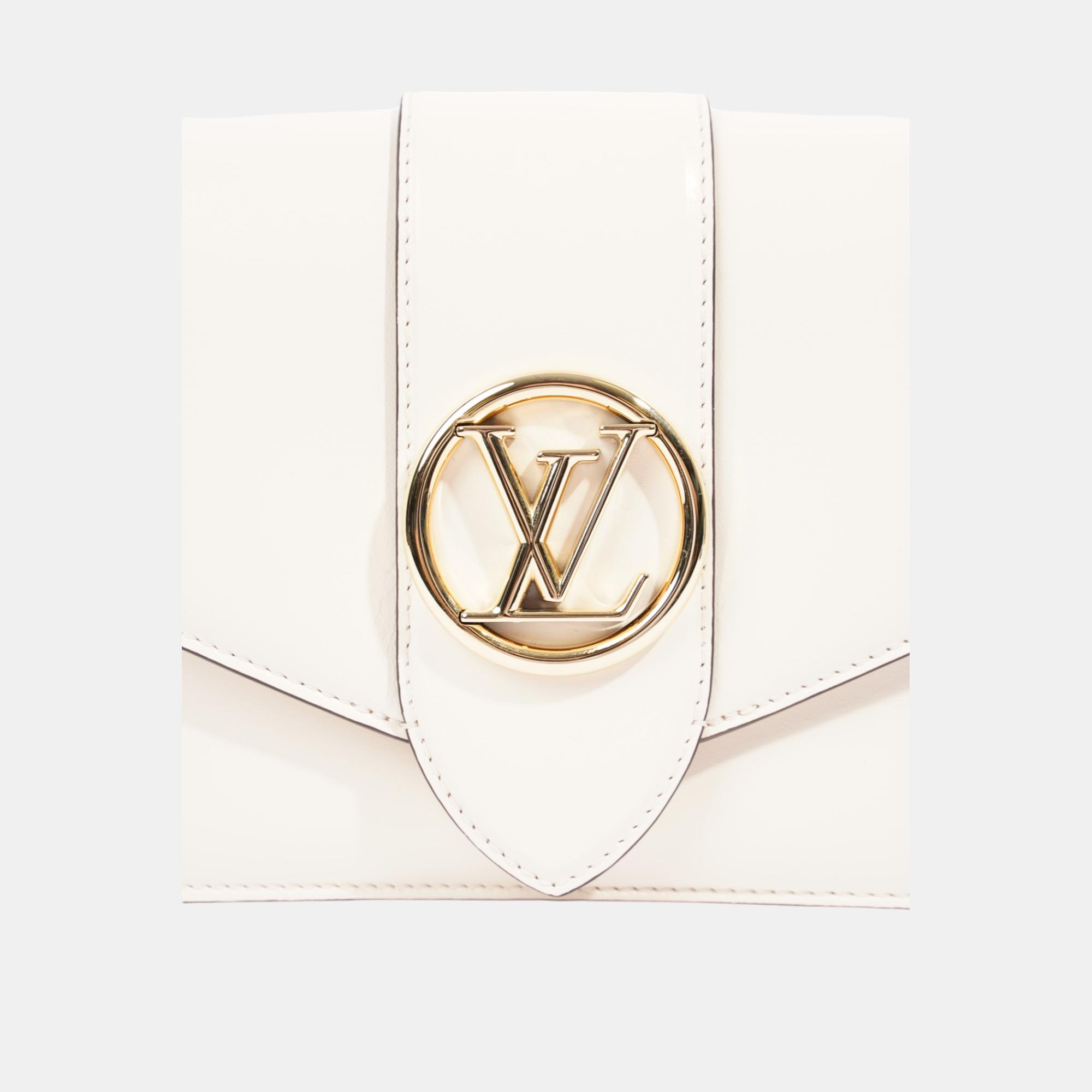 Louis Vuitton Pont 9 Bag White Leather MM