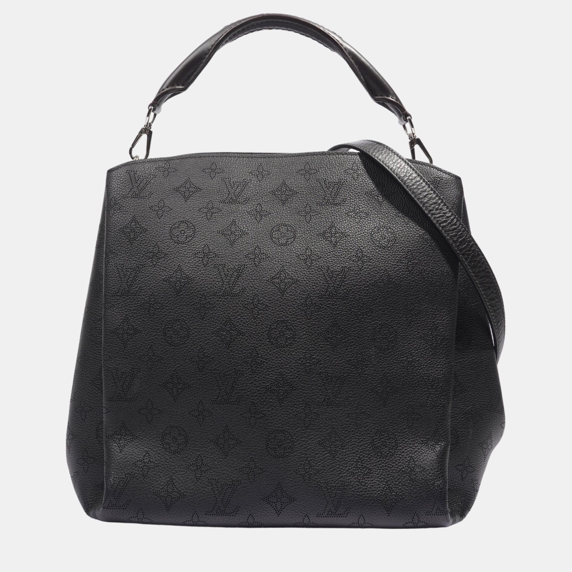 Louis vuitton babylone bag black mahina monogram leather pm