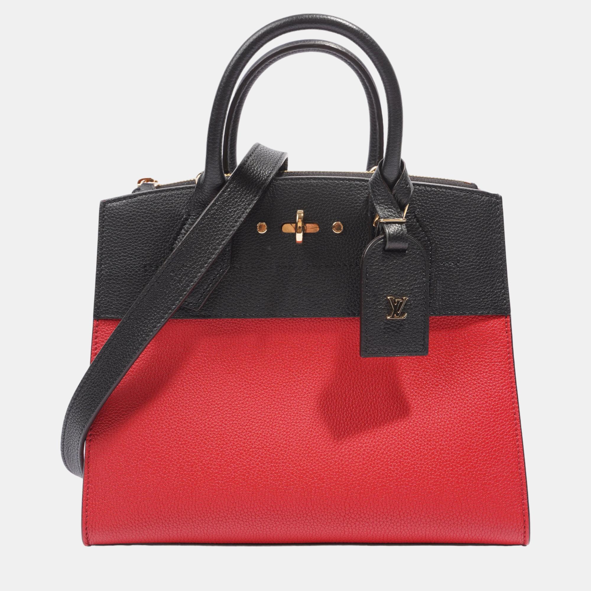 Louis Vuitton City Steamer Red / Black Leather PM