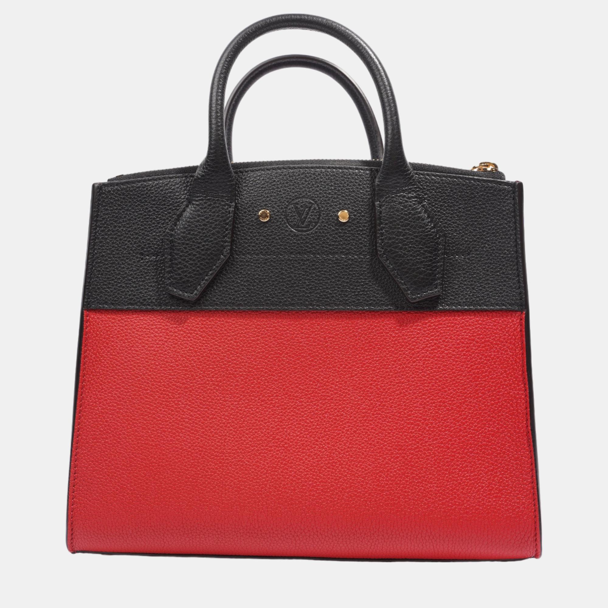 Louis Vuitton City Steamer Red / Black Leather PM