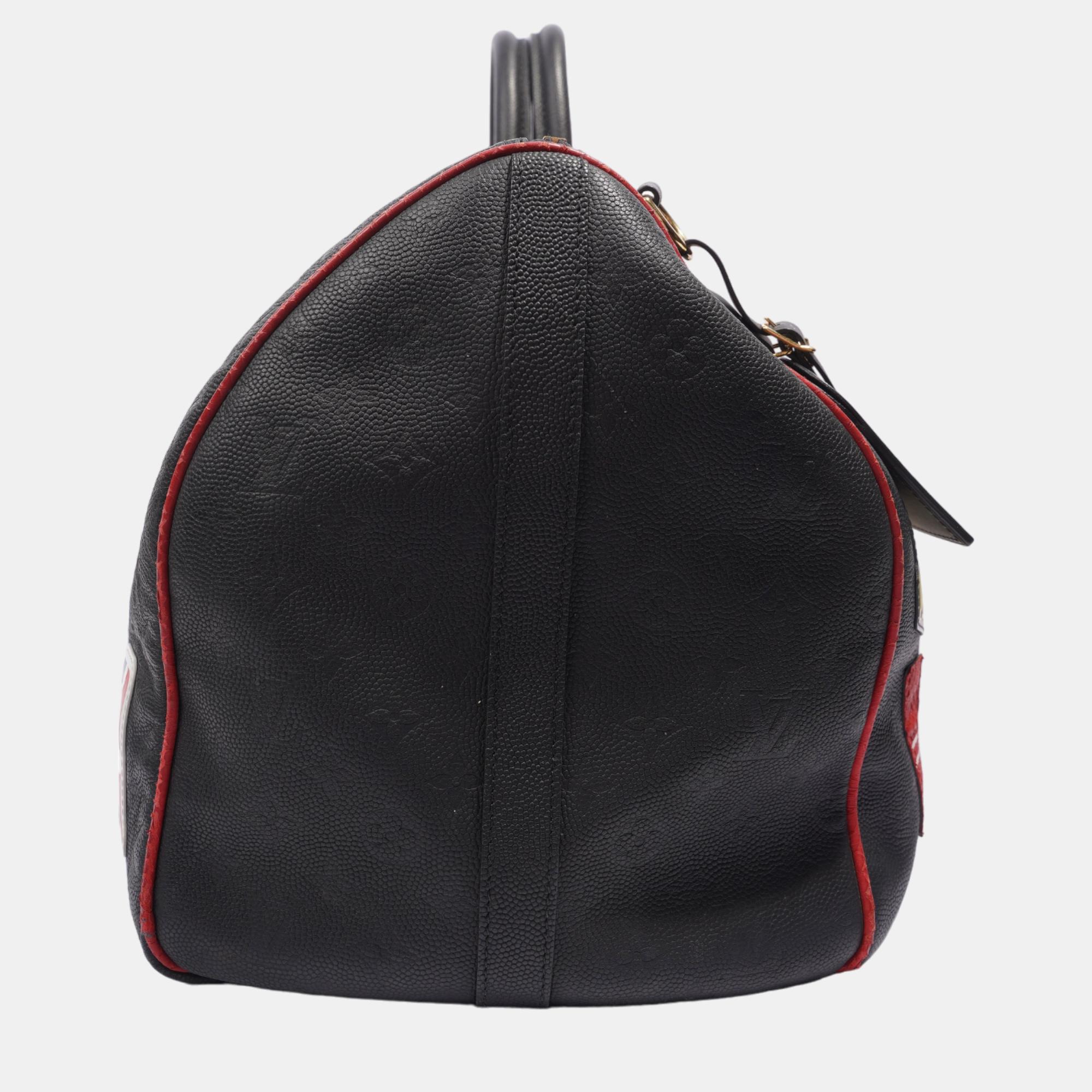 Louis Vuitton NBA S1 Black Keepall Bag Black Leather 50