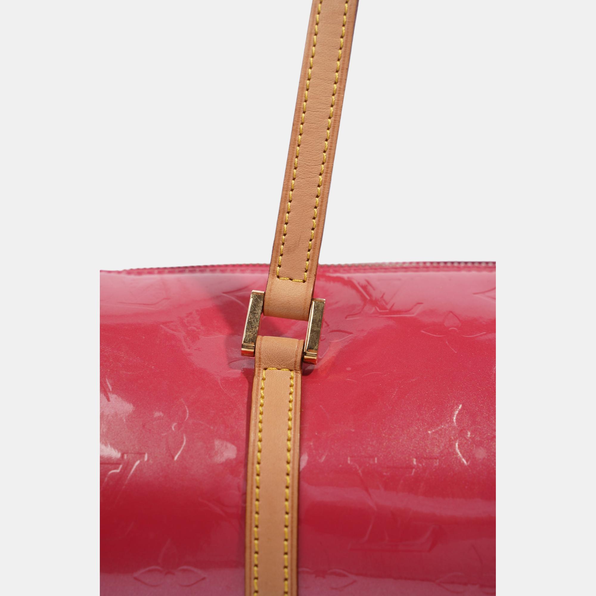 Louis Vuitton Papillon Pink / Beige Vernis Leather 30