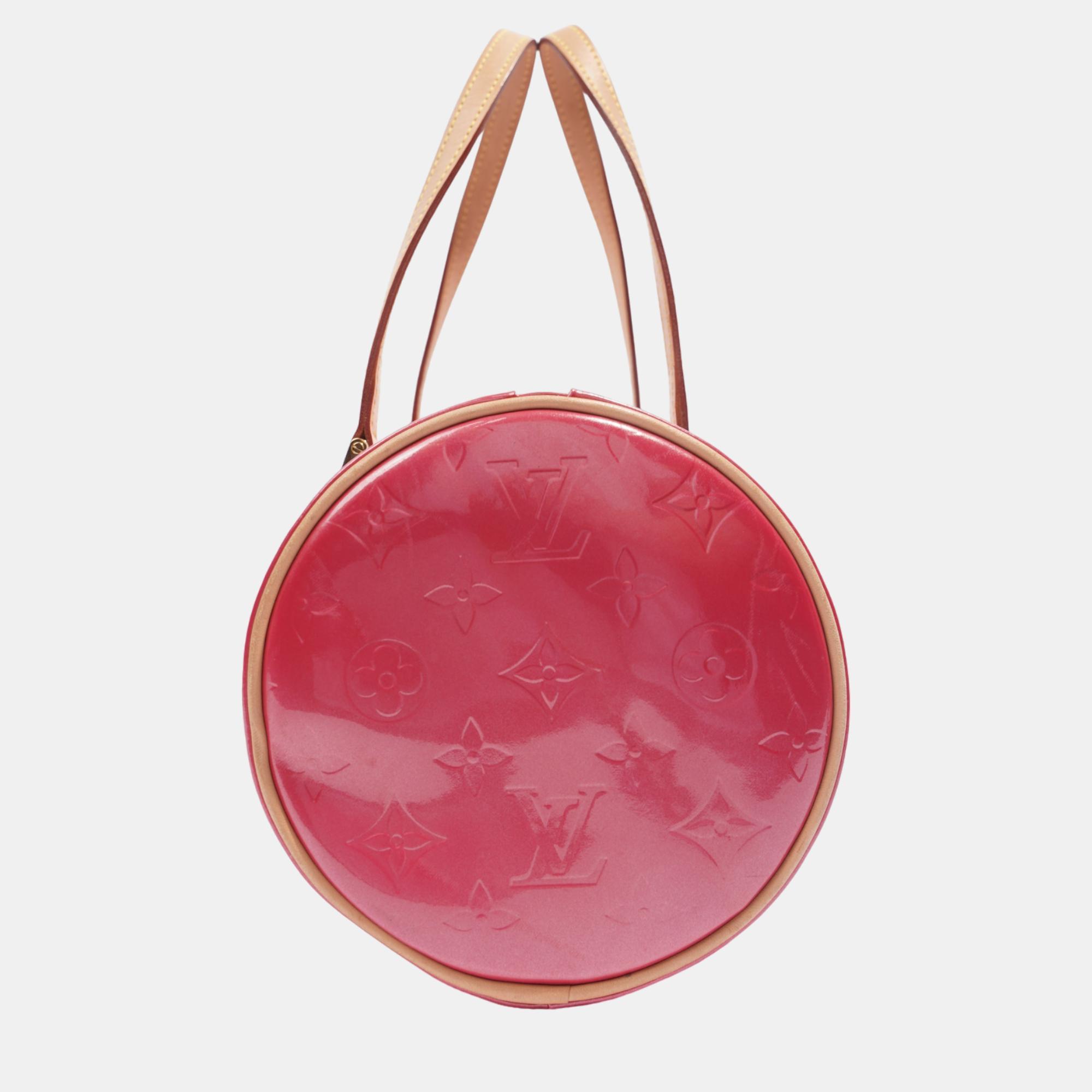 Louis Vuitton Papillon Pink / Beige Vernis Leather 30