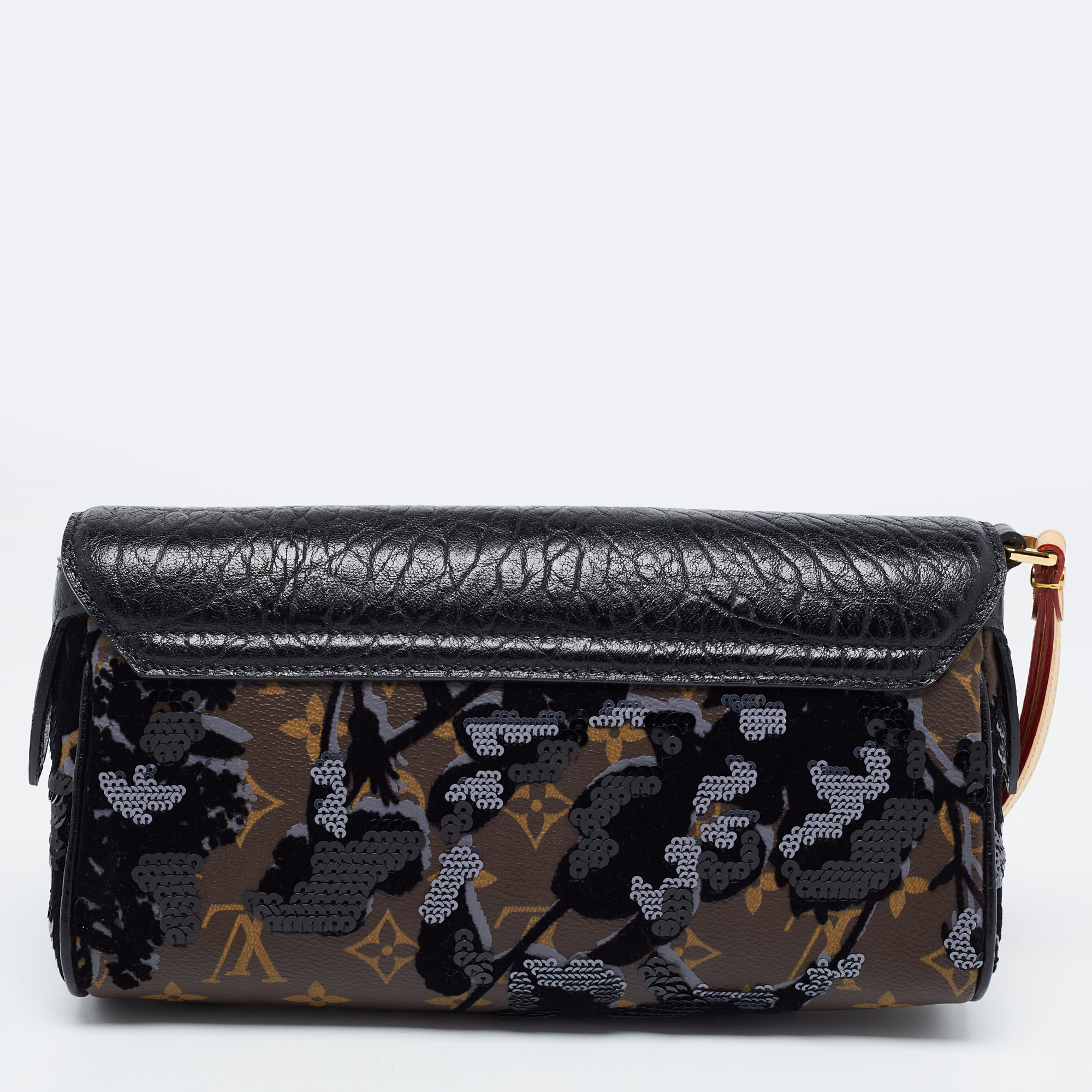 Louis Vuitton Black/Monogram Canvas And Leather Limited Edition Fleur De Jais Manege Clutch
