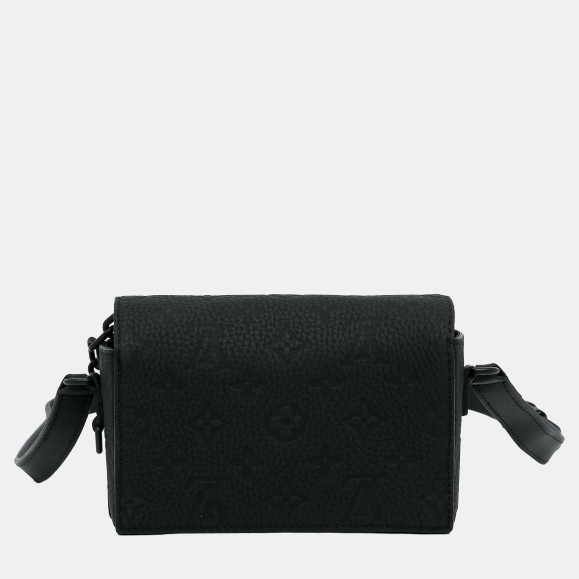 Louis Vuitton Black Monogram Taurillon Steamer Wearable Wallet