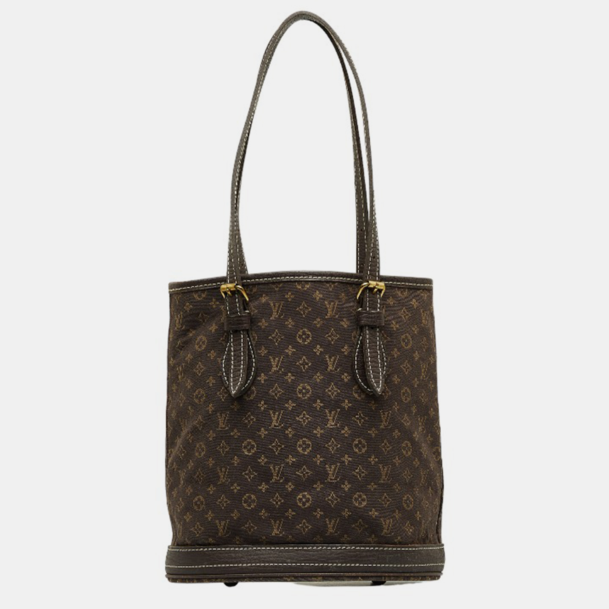 Louis Vuitton Brown Monogram Mini Lin Canvas Petit Bucket Bag