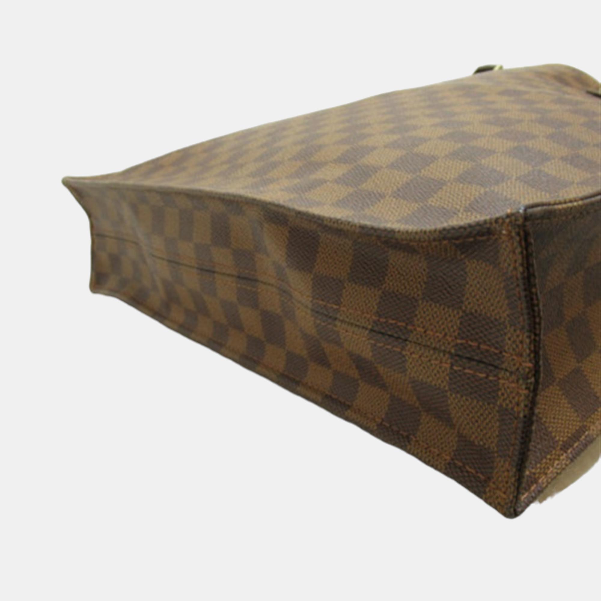 Louis Vuitton Brown Canvas Damier Ebene Sac Plat Tote Bag