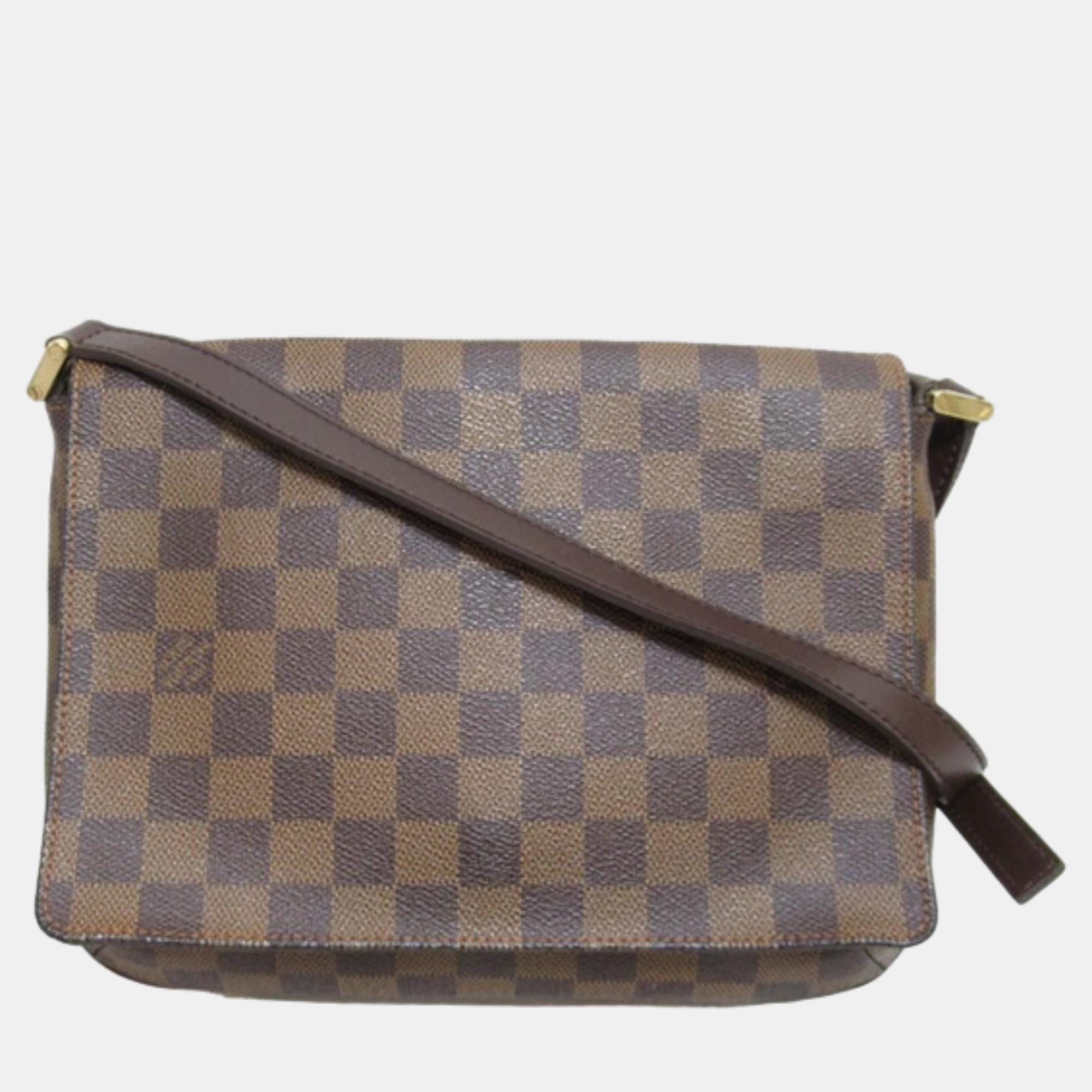 Louis Vuitton Brown Damier Ebene Musette Tango Short Strap Shoulder Bag