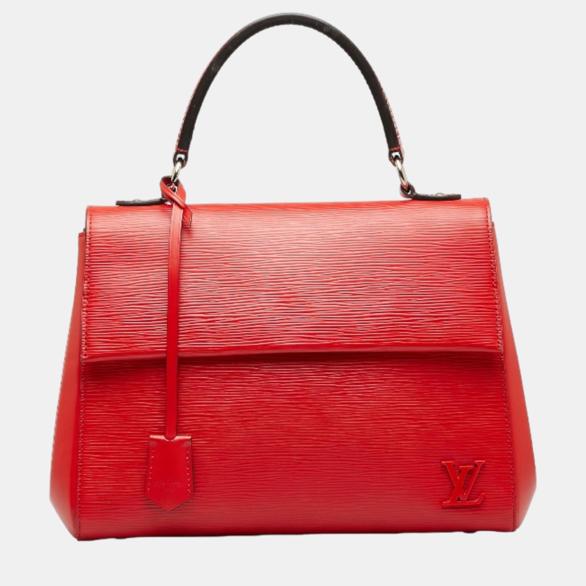 Louis Vuitton Red Leather Epi Cluny MM Handbag